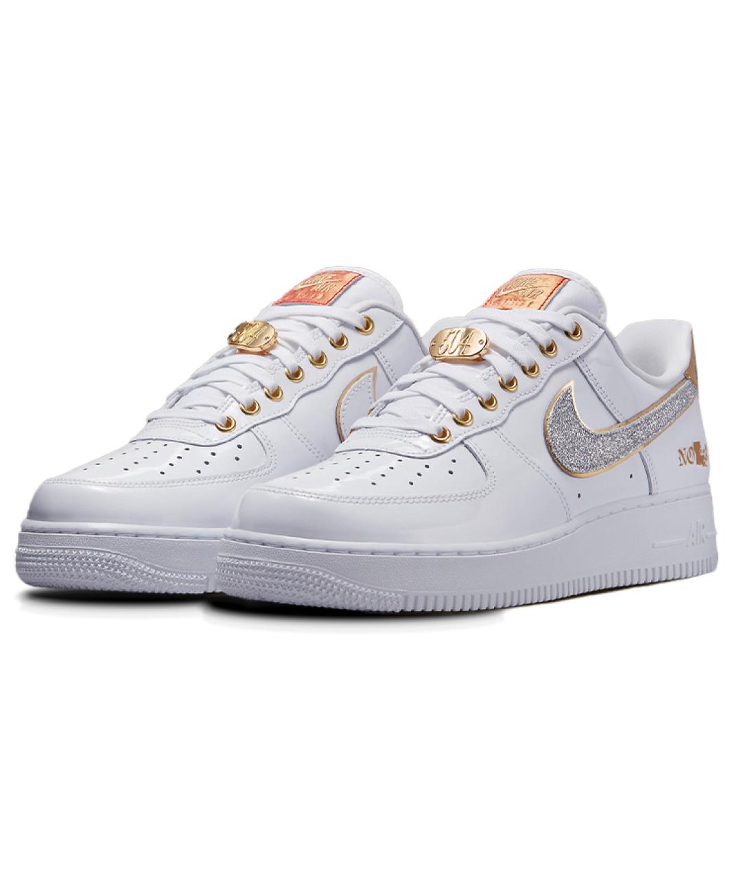 NIKE Белые кожаные низкие кроссовки / кеды, фото 4