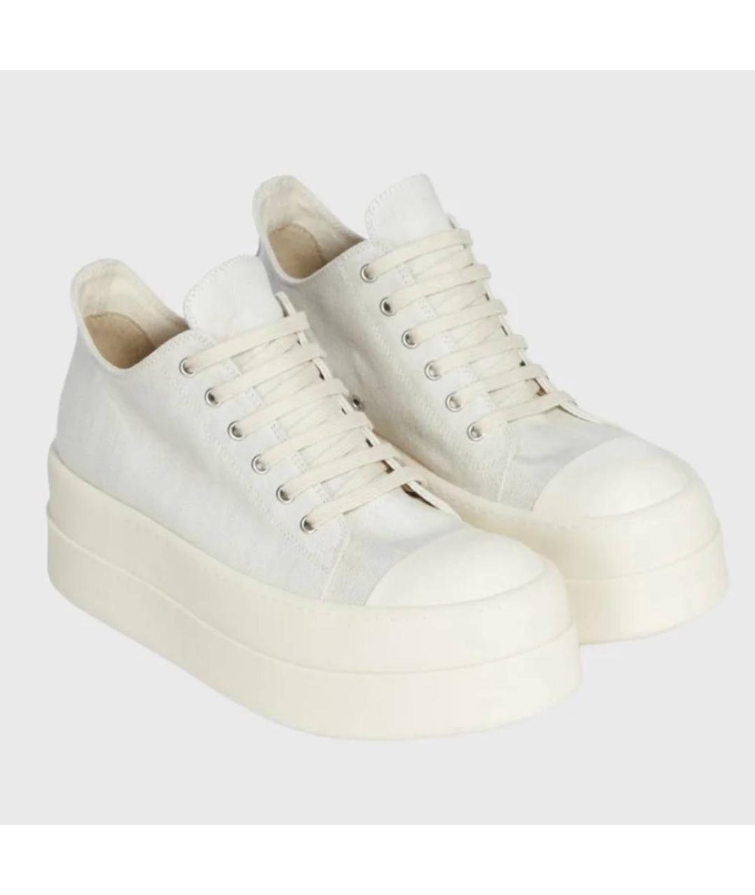 RICK OWENS DRKSHDW Белые низкие кроссовки / кеды, фото 4