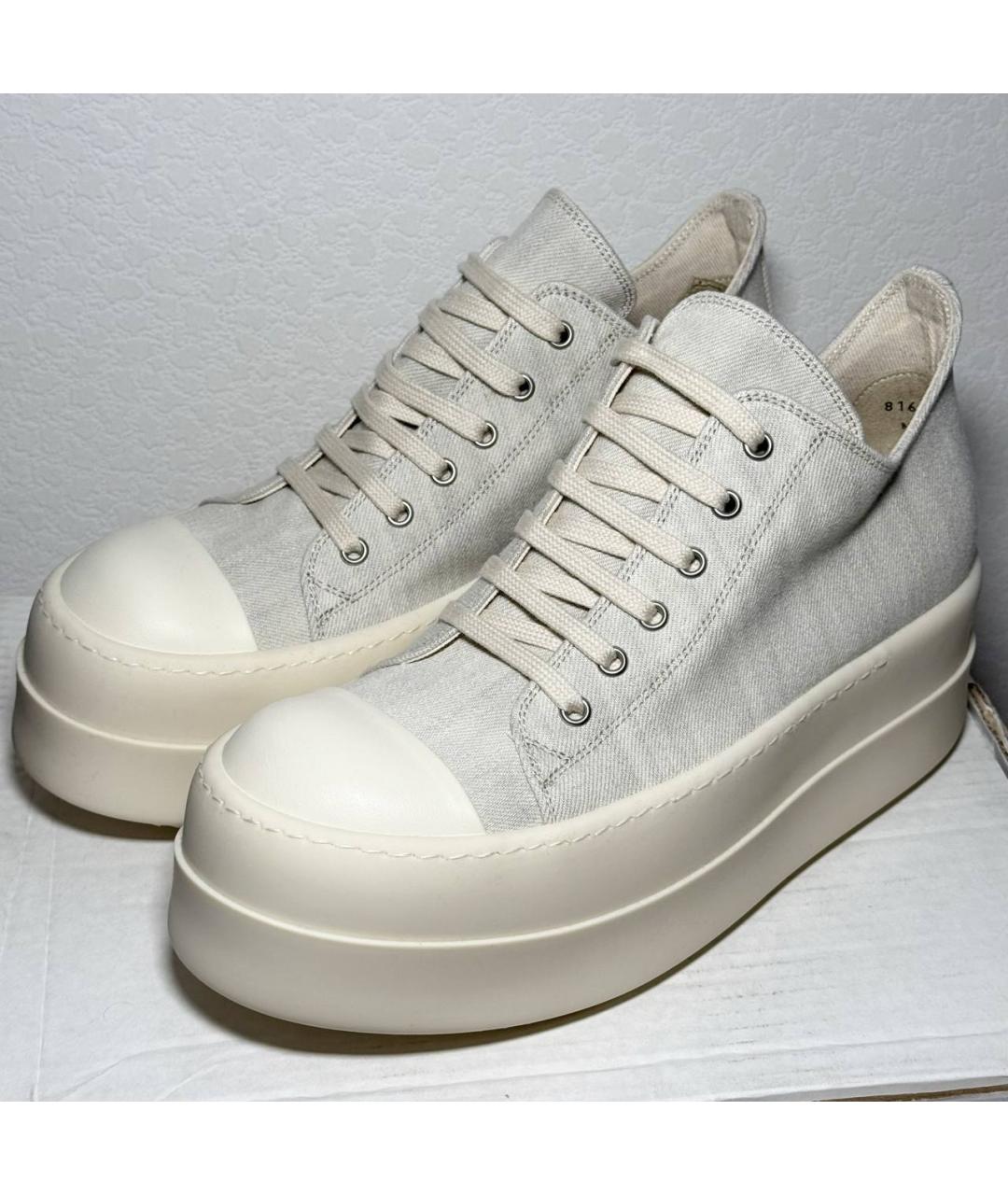 RICK OWENS DRKSHDW Белые низкие кроссовки / кеды, фото 3