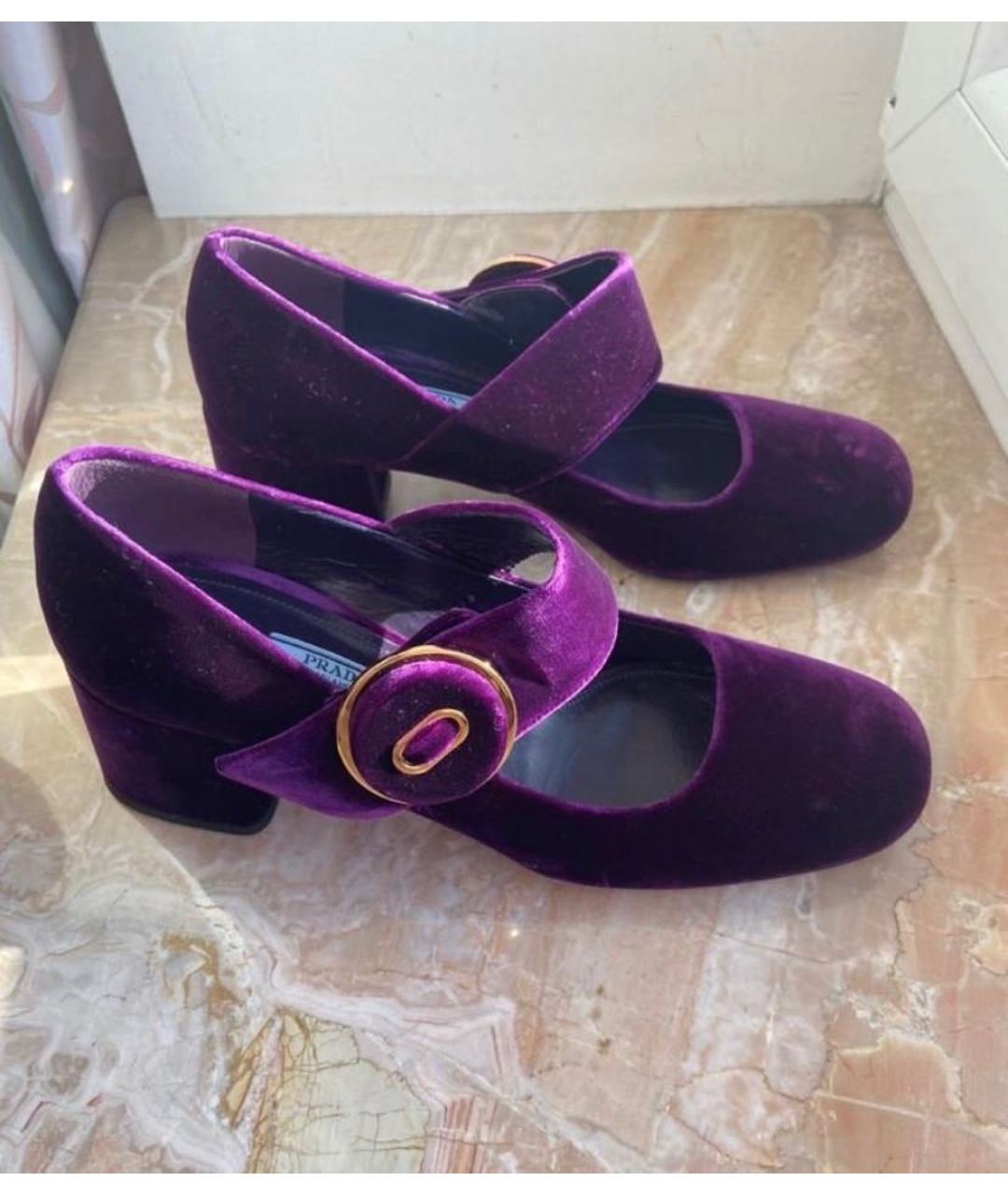 PRADA Фиолетовые замшевые туфли, фото 2