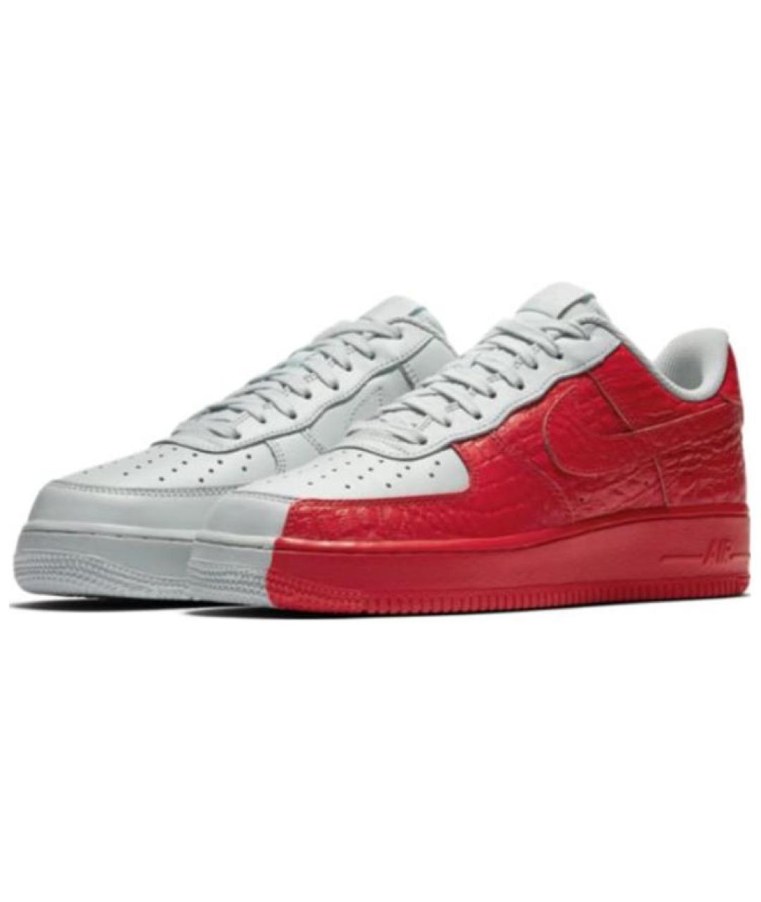 NIKE Красные кожаные низкие кроссовки / кеды, фото 2