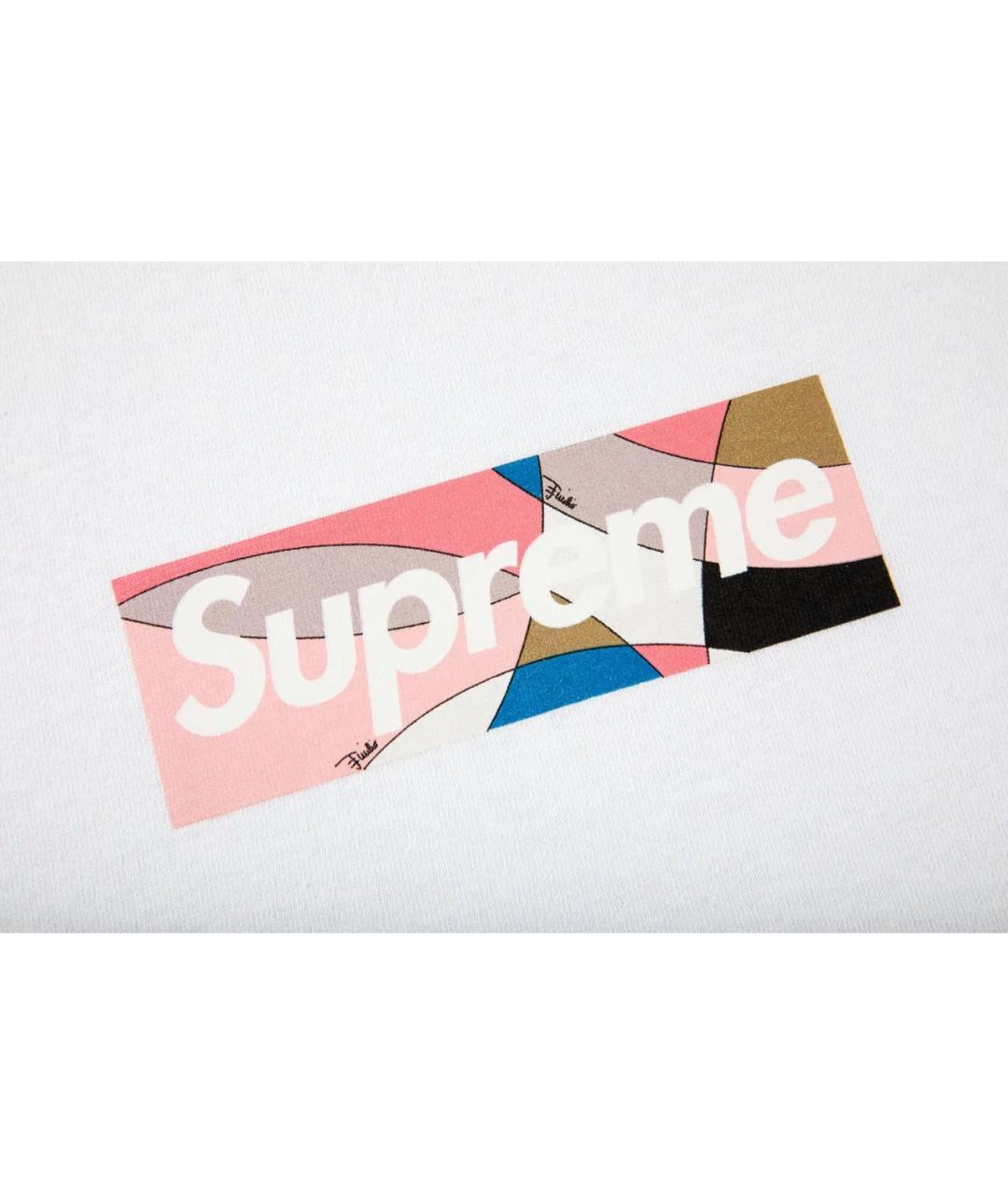 SUPREME Белая хлопковая футболка, фото 2