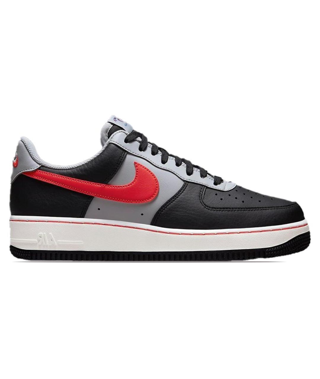 NIKE Черные кожаные низкие кроссовки / кеды, фото 1