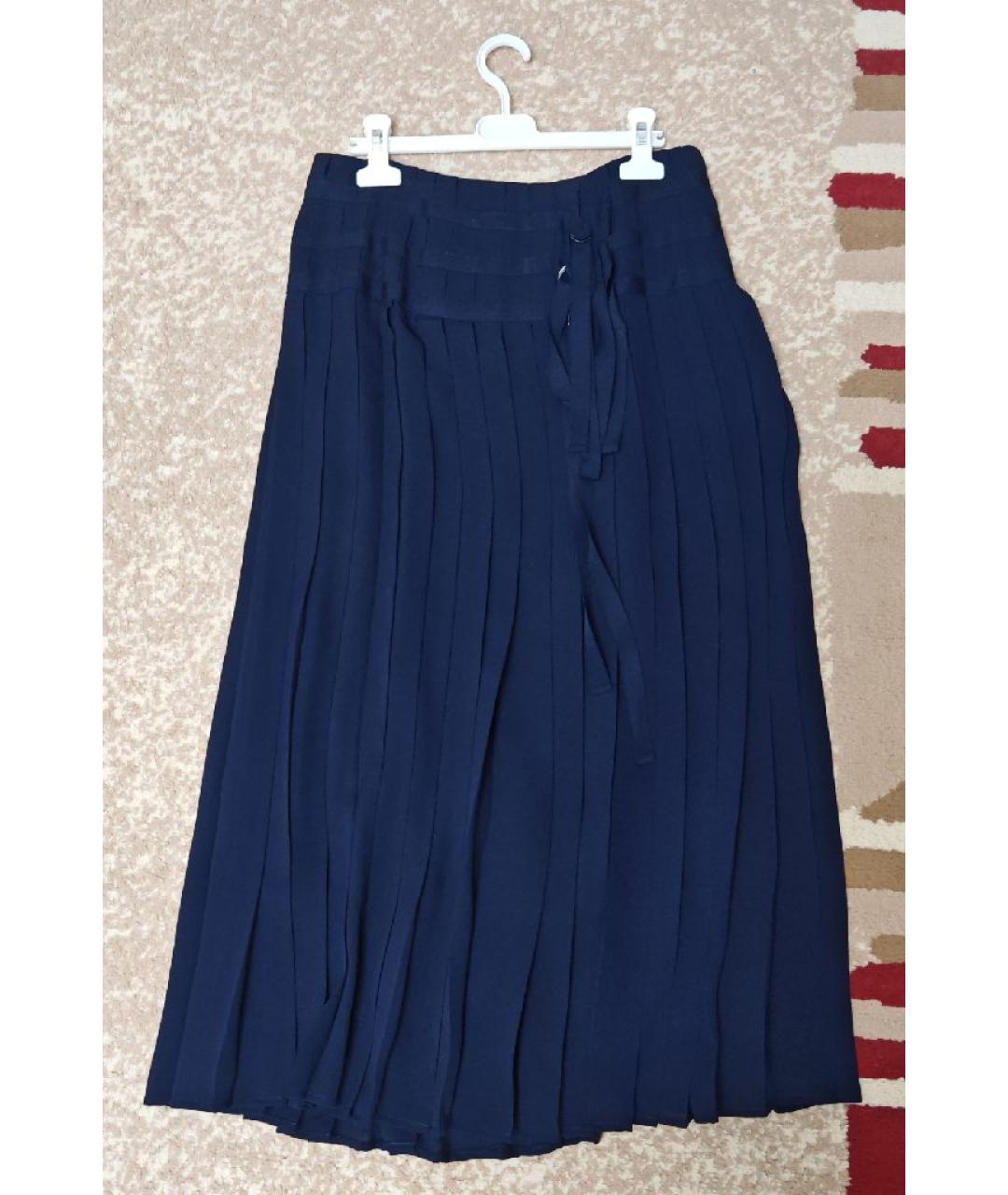 JOSEPH Темно-синяя шелковая юбка миди, фото 2