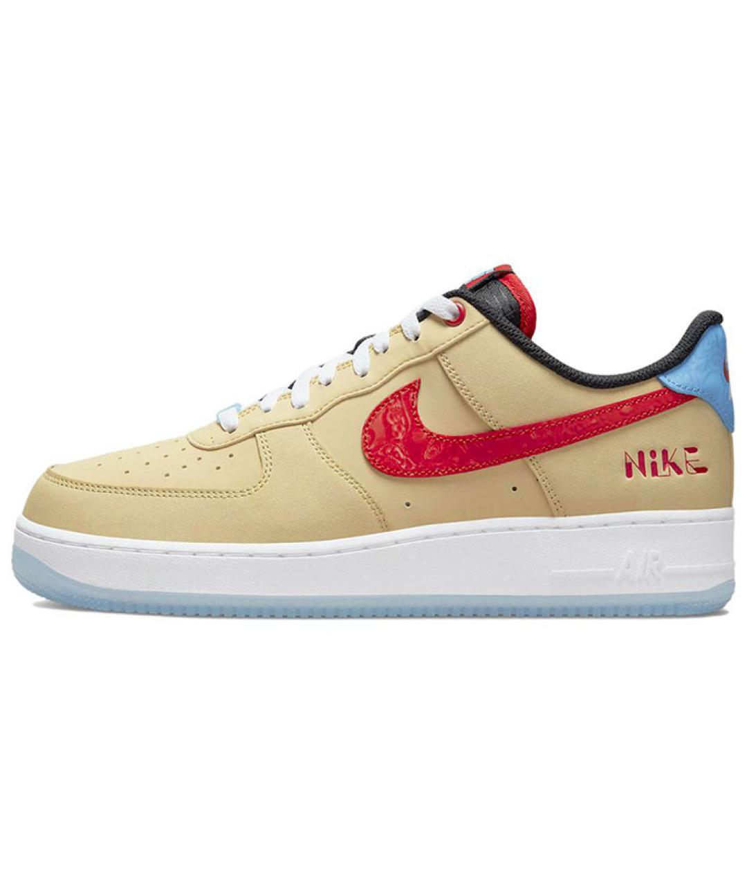 NIKE Бежевые кожаные низкие кроссовки / кеды, фото 2