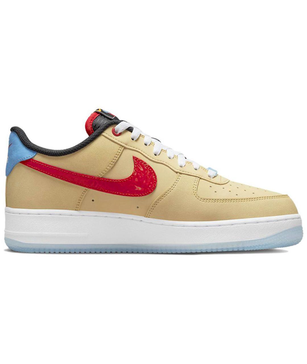 NIKE Бежевые кожаные низкие кроссовки / кеды, фото 3