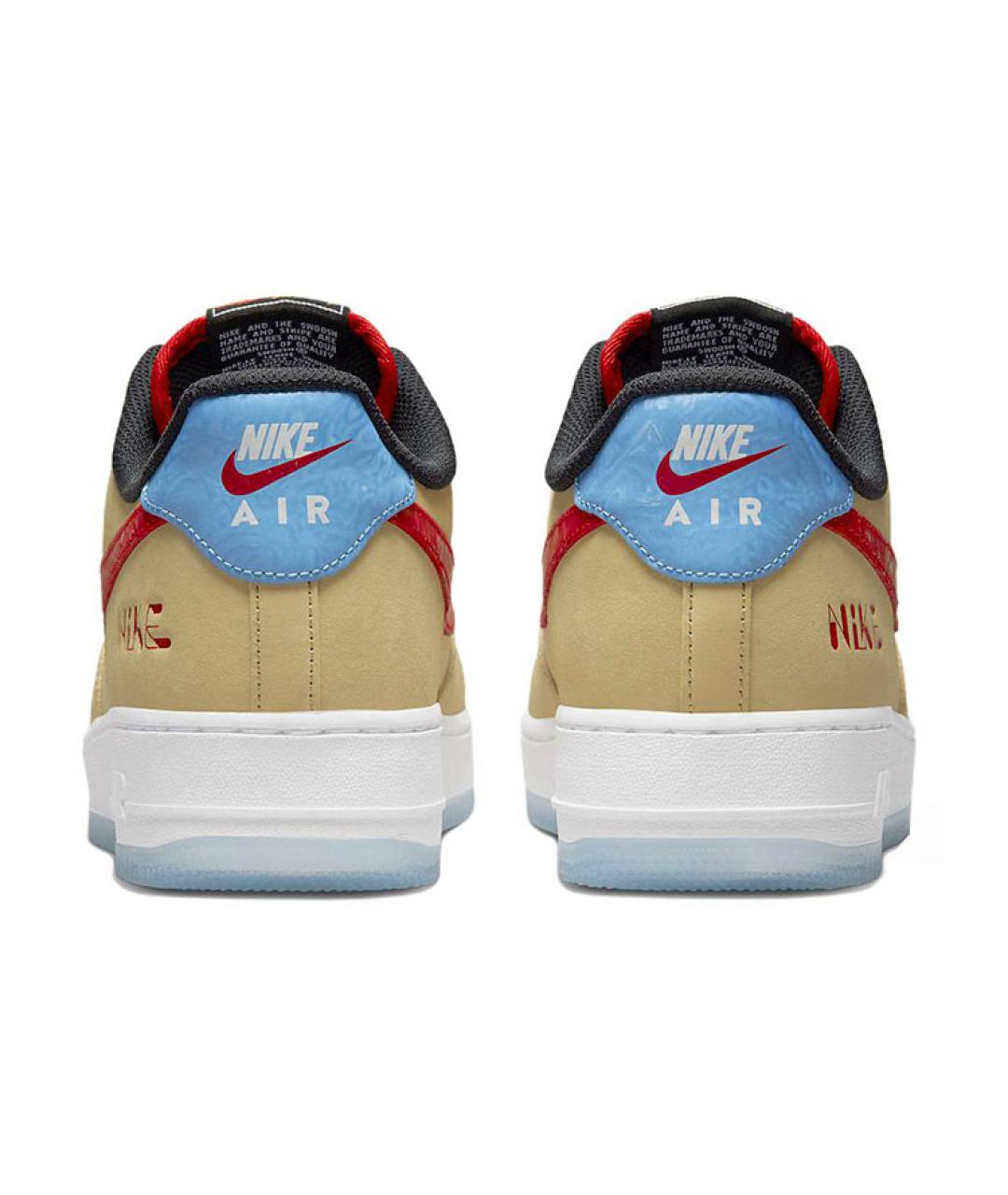 NIKE Бежевые кожаные низкие кроссовки / кеды, фото 6
