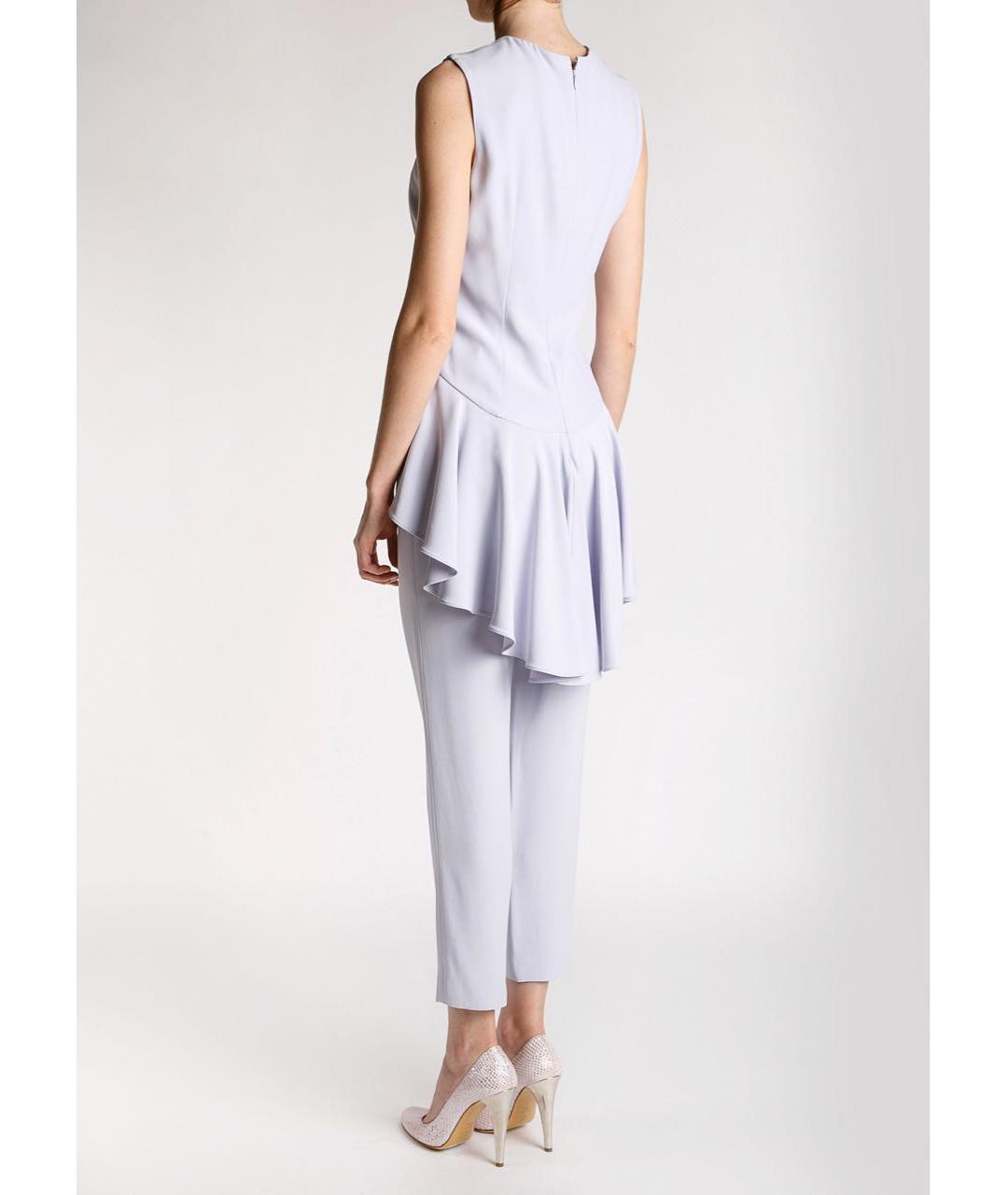 ALEXANDER MCQUEEN Голубые вискозные прямые брюки, фото 5