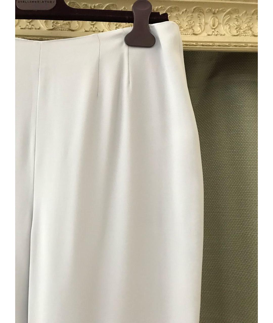 ALEXANDER MCQUEEN Голубые вискозные прямые брюки, фото 7