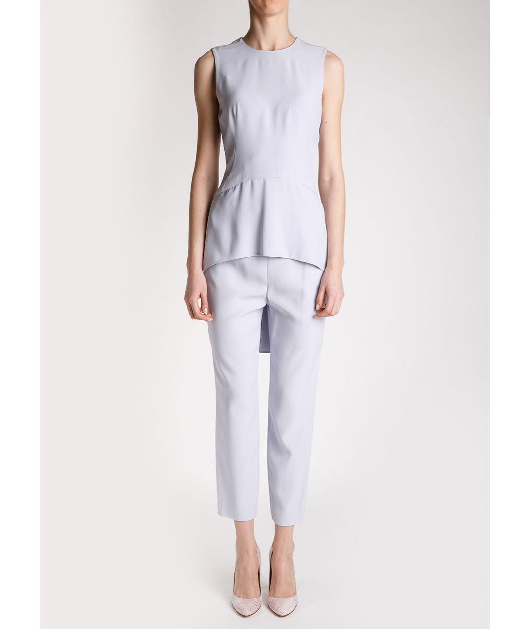 ALEXANDER MCQUEEN Голубые вискозные прямые брюки, фото 4