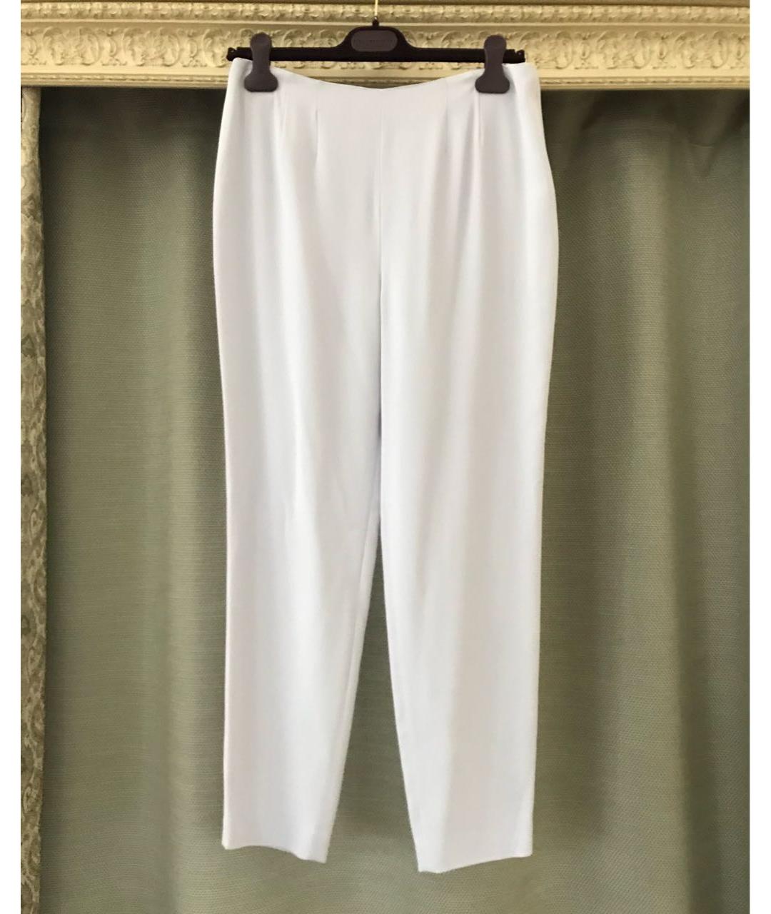 ALEXANDER MCQUEEN Голубые вискозные прямые брюки, фото 9