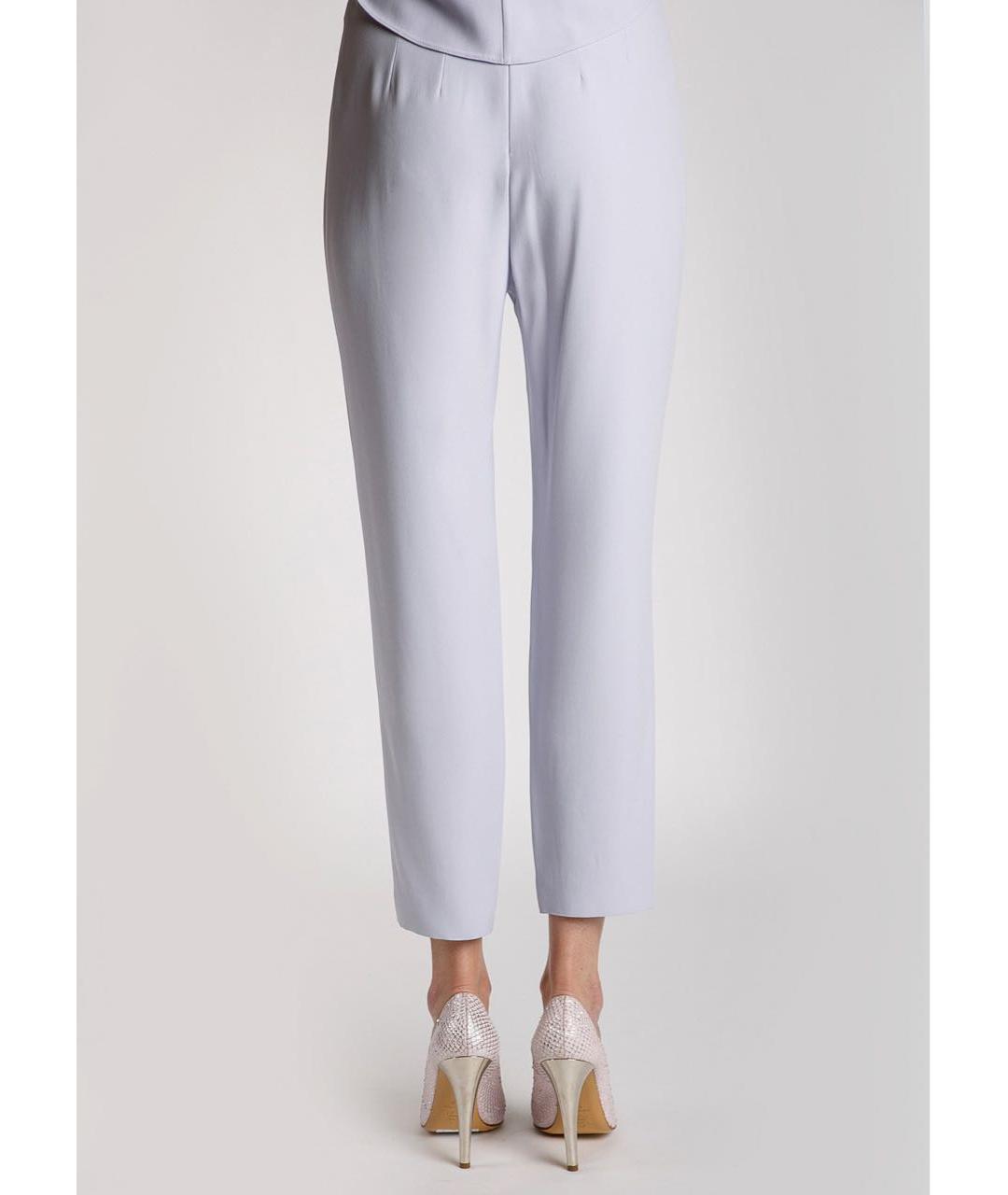 ALEXANDER MCQUEEN Голубые вискозные прямые брюки, фото 3