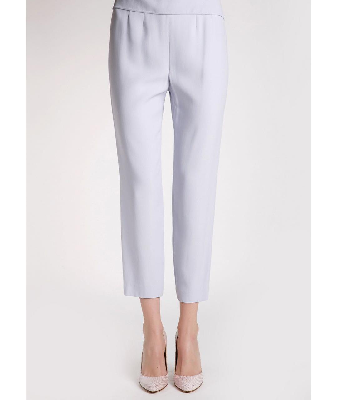 ALEXANDER MCQUEEN Голубые вискозные прямые брюки, фото 2