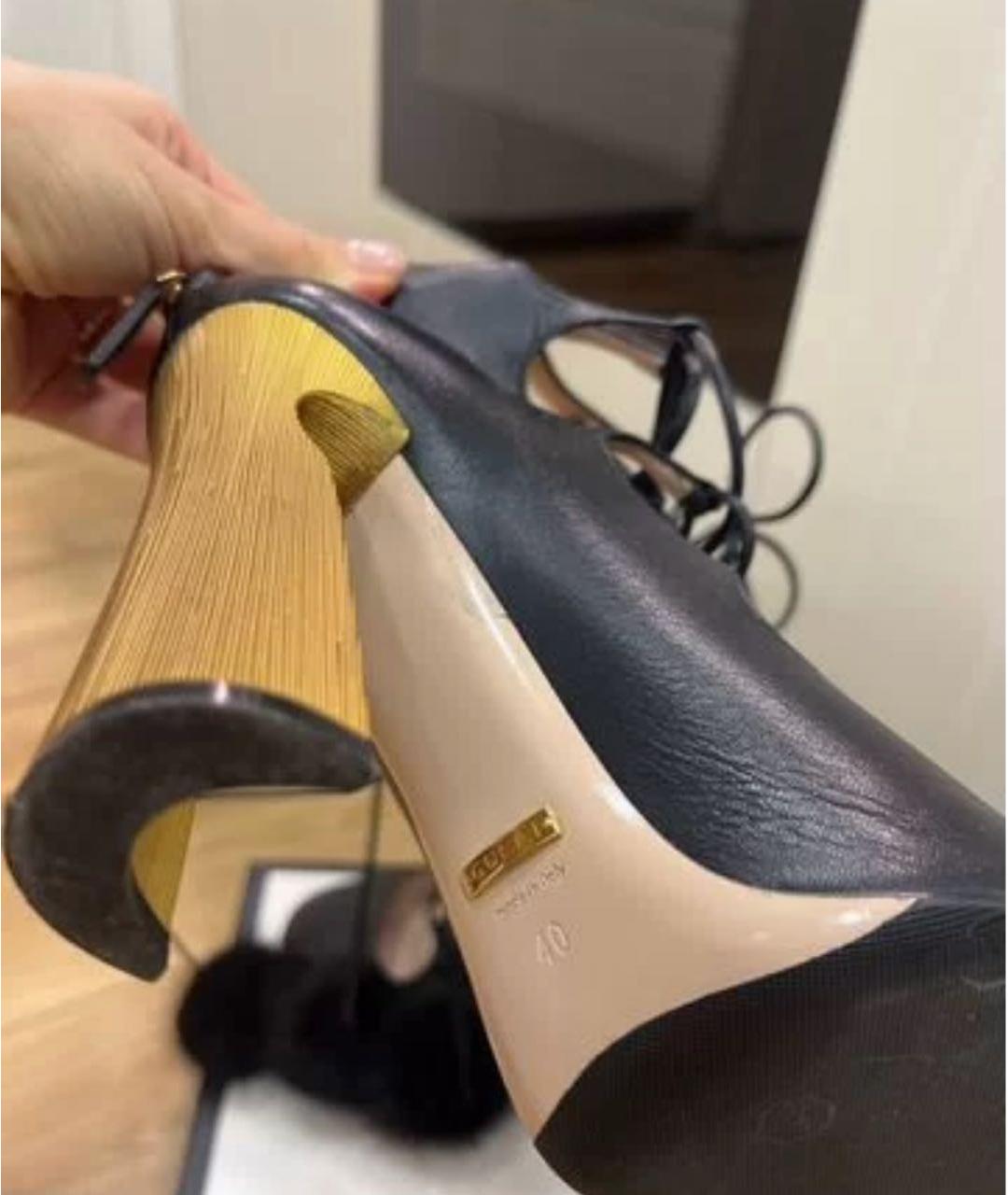 GUCCI Черные кожаные ботильоны, фото 5