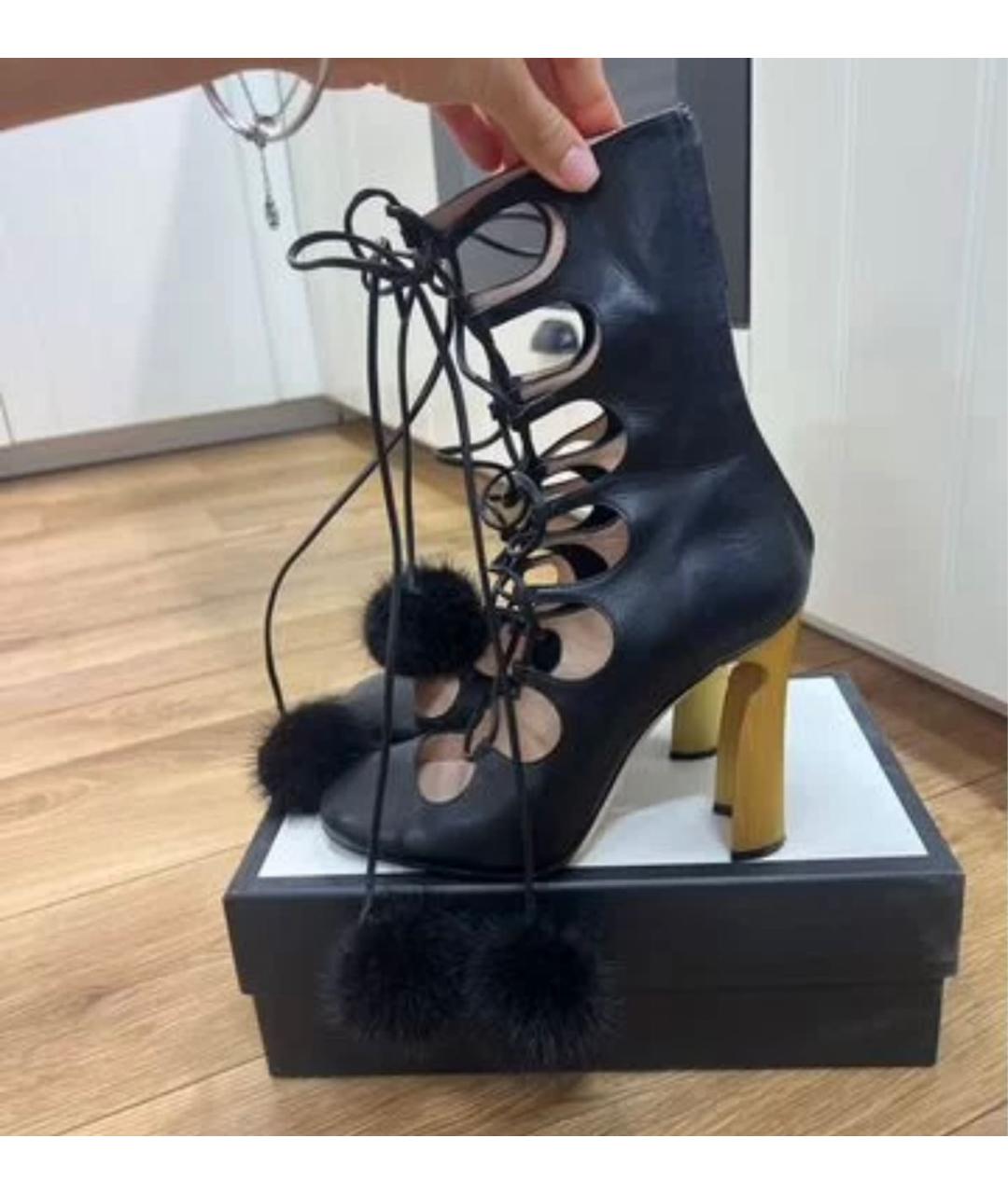 GUCCI Черные кожаные ботильоны, фото 8