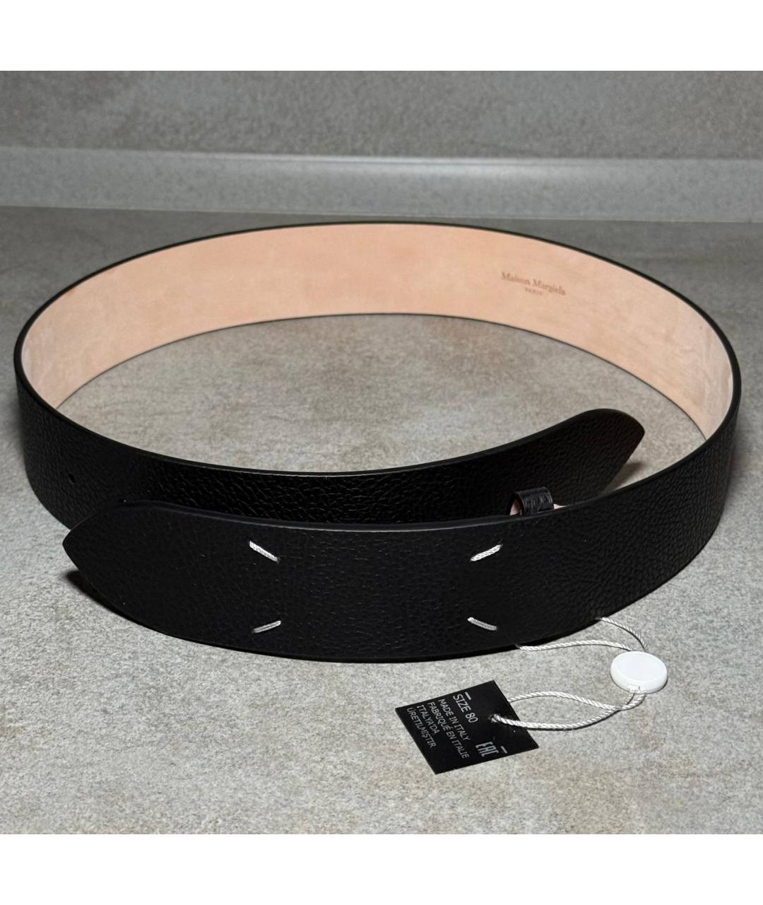 MAISON MARGIELA Черный кожаный ремень, фото 2