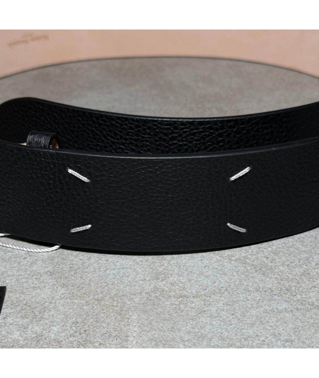 MAISON MARGIELA Черный кожаный ремень, фото 3