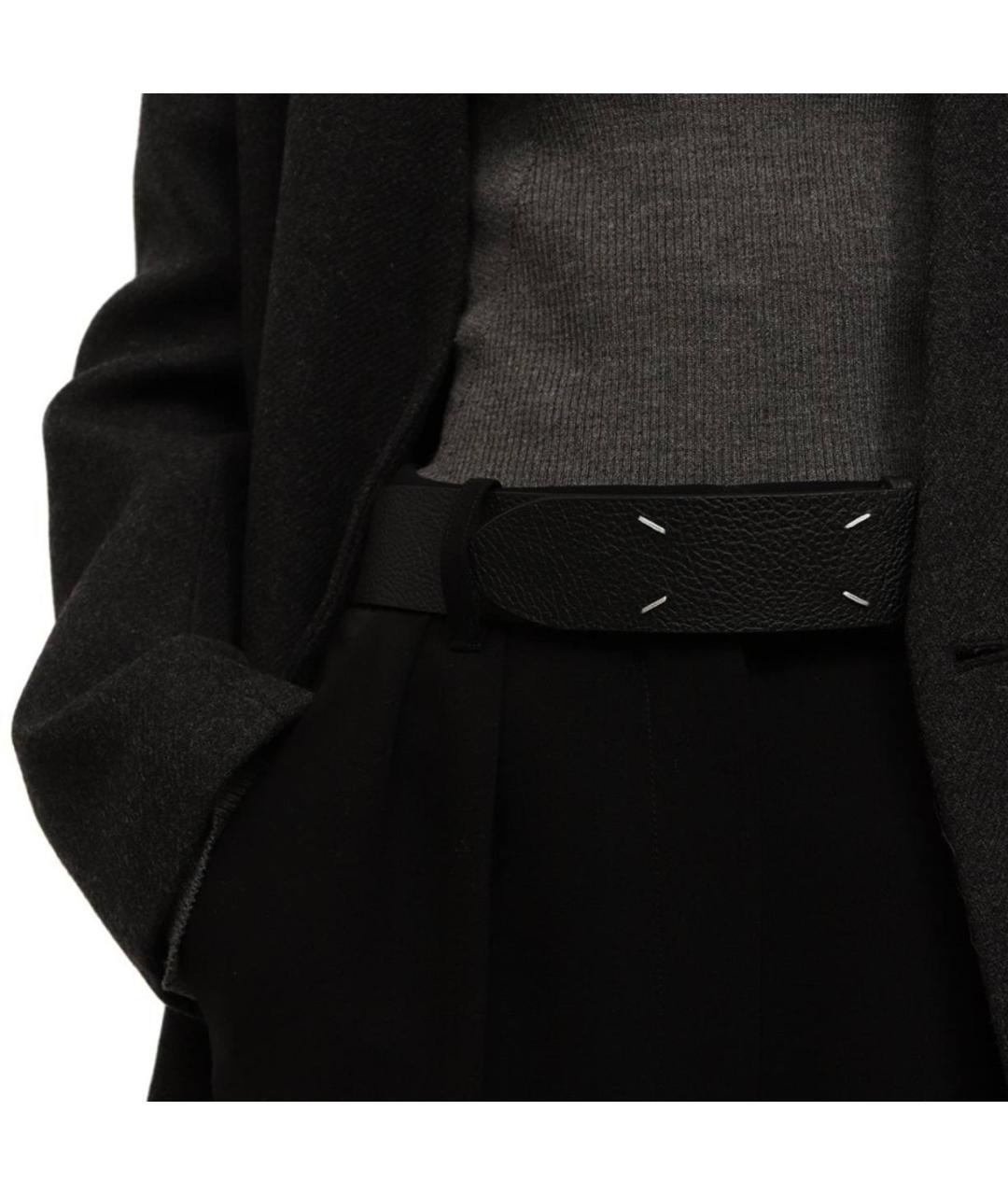 MAISON MARGIELA Черный кожаный ремень, фото 4