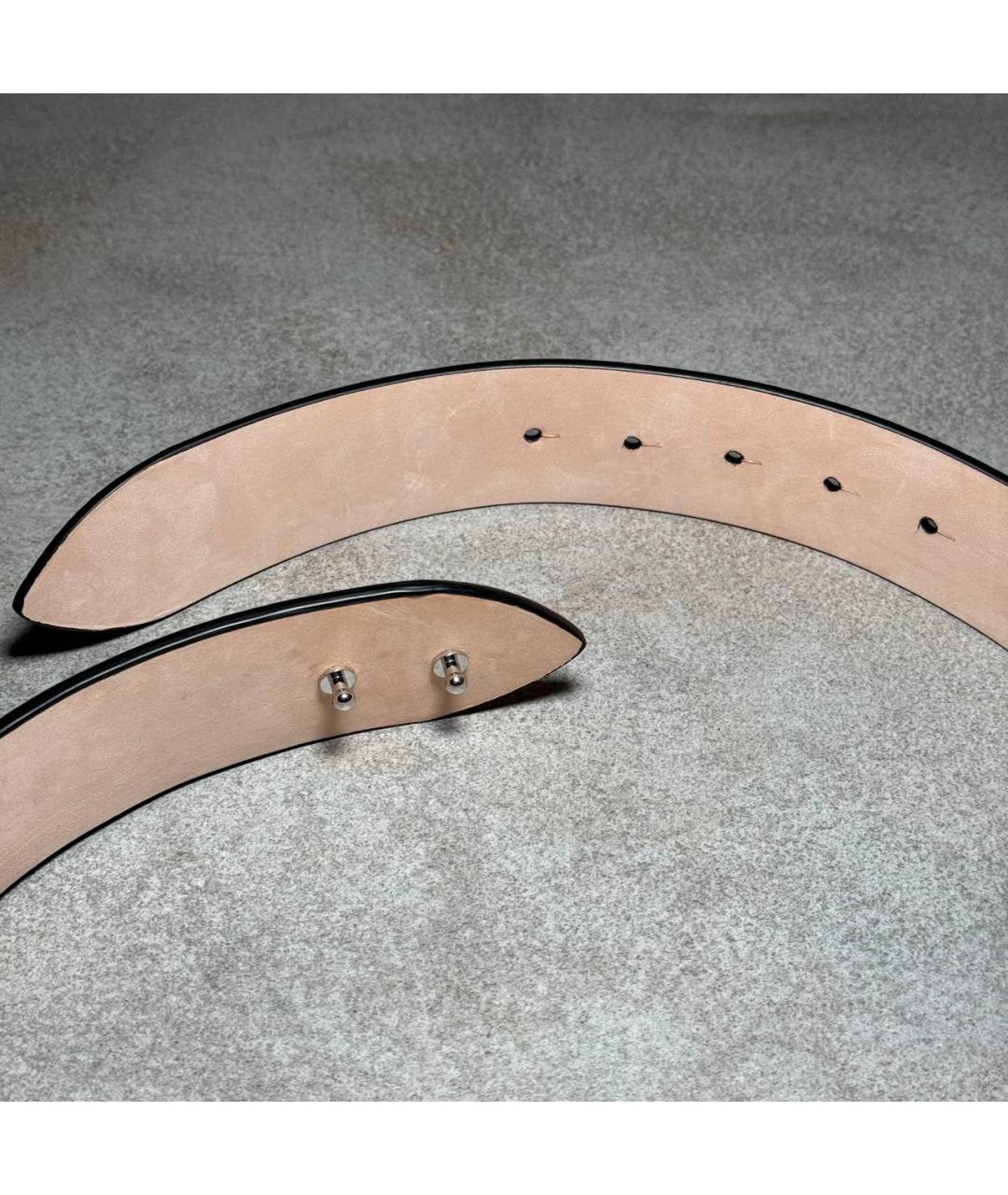 MAISON MARGIELA Черный кожаный ремень, фото 6