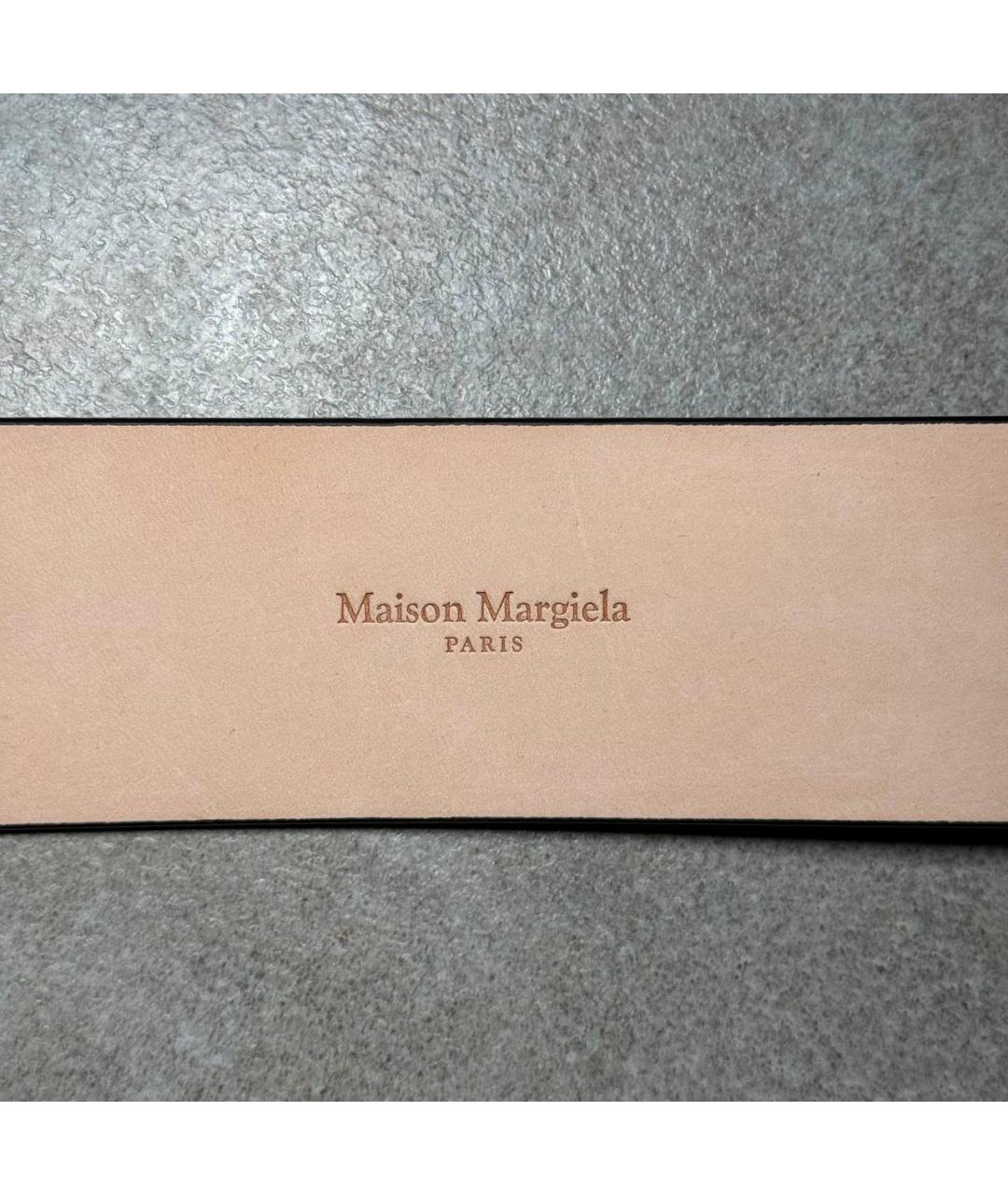 MAISON MARGIELA Черный кожаный ремень, фото 8