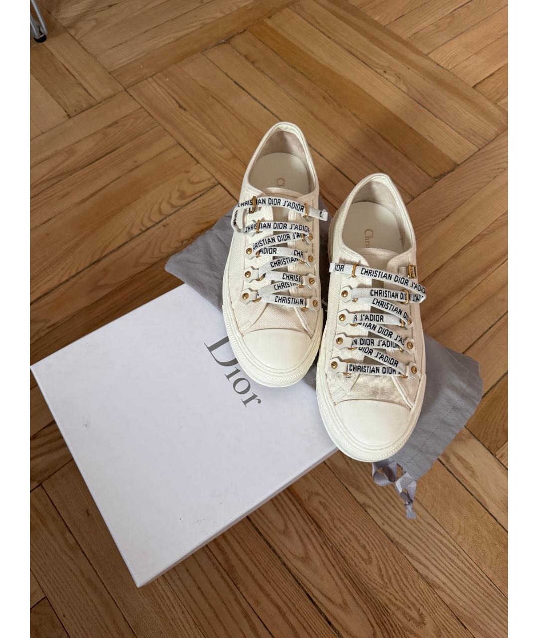 CHRISTIAN DIOR Белые текстильные кеды, фото 8