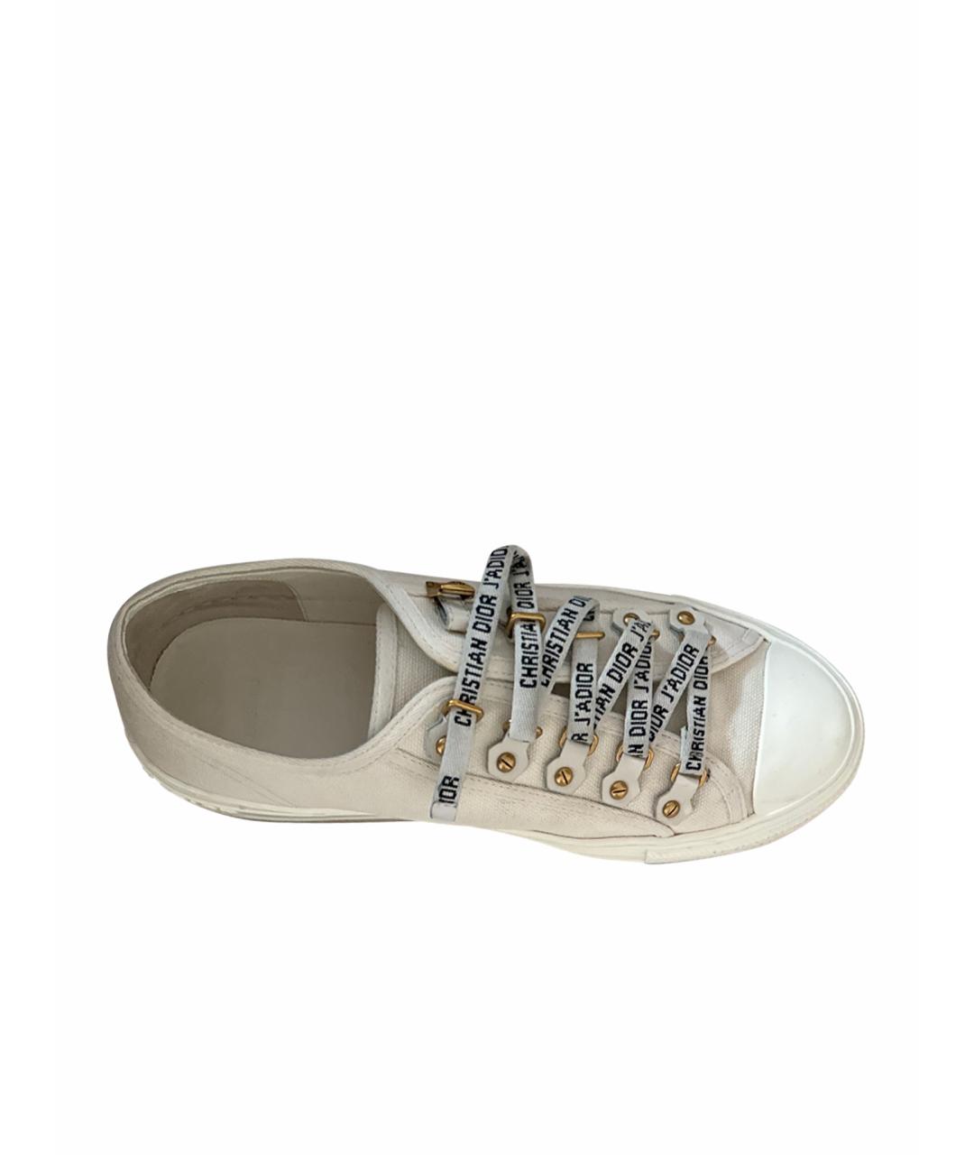 CHRISTIAN DIOR Белые текстильные кеды, фото 1