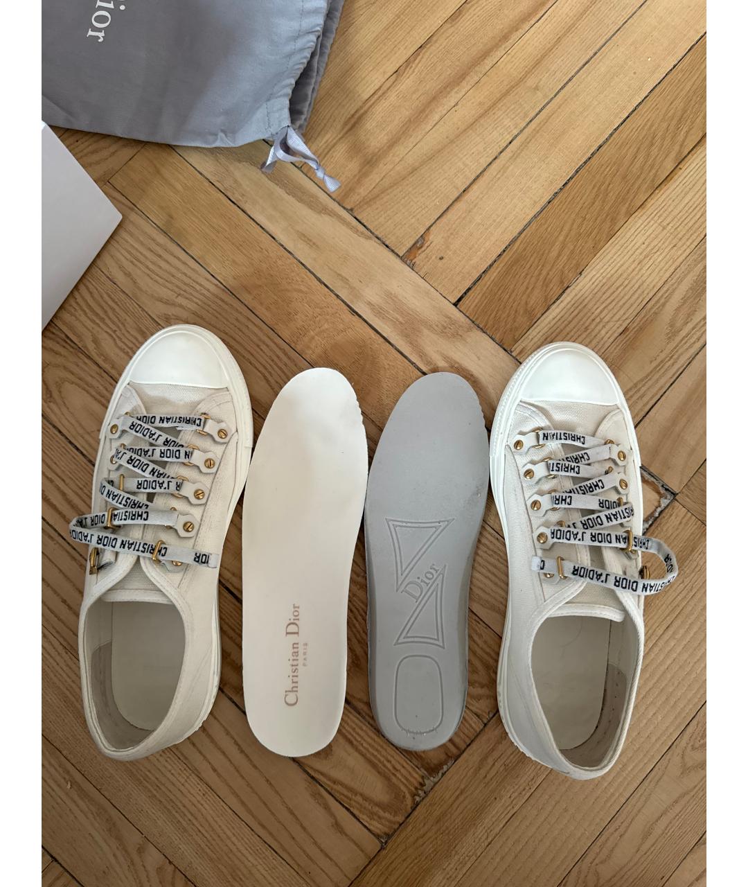 CHRISTIAN DIOR Белые текстильные кеды, фото 2