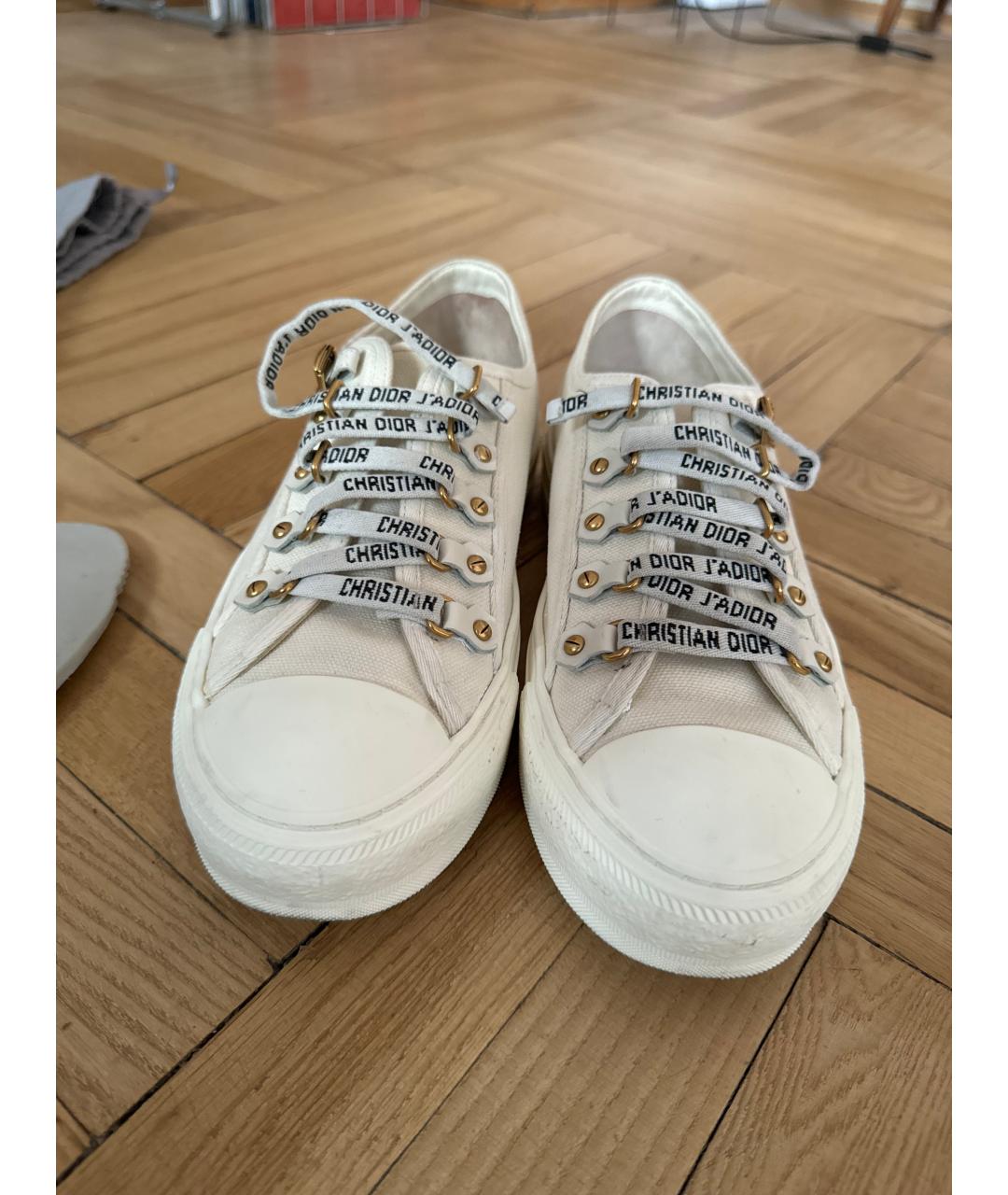 CHRISTIAN DIOR Белые текстильные кеды, фото 3
