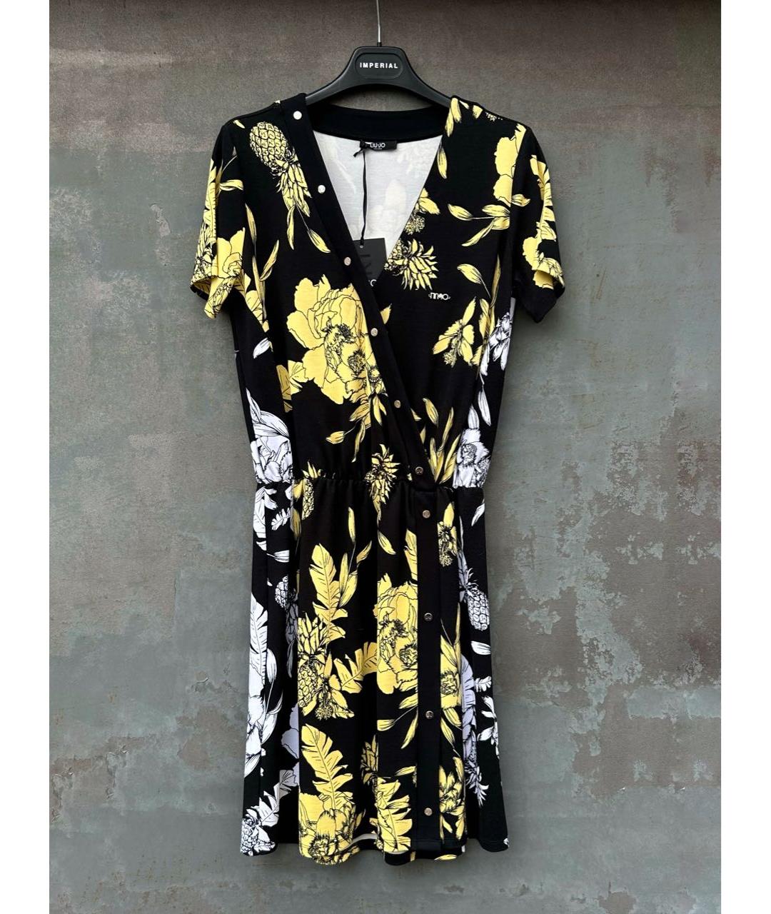 LIU JO Черное вискозное повседневное платье, фото 8