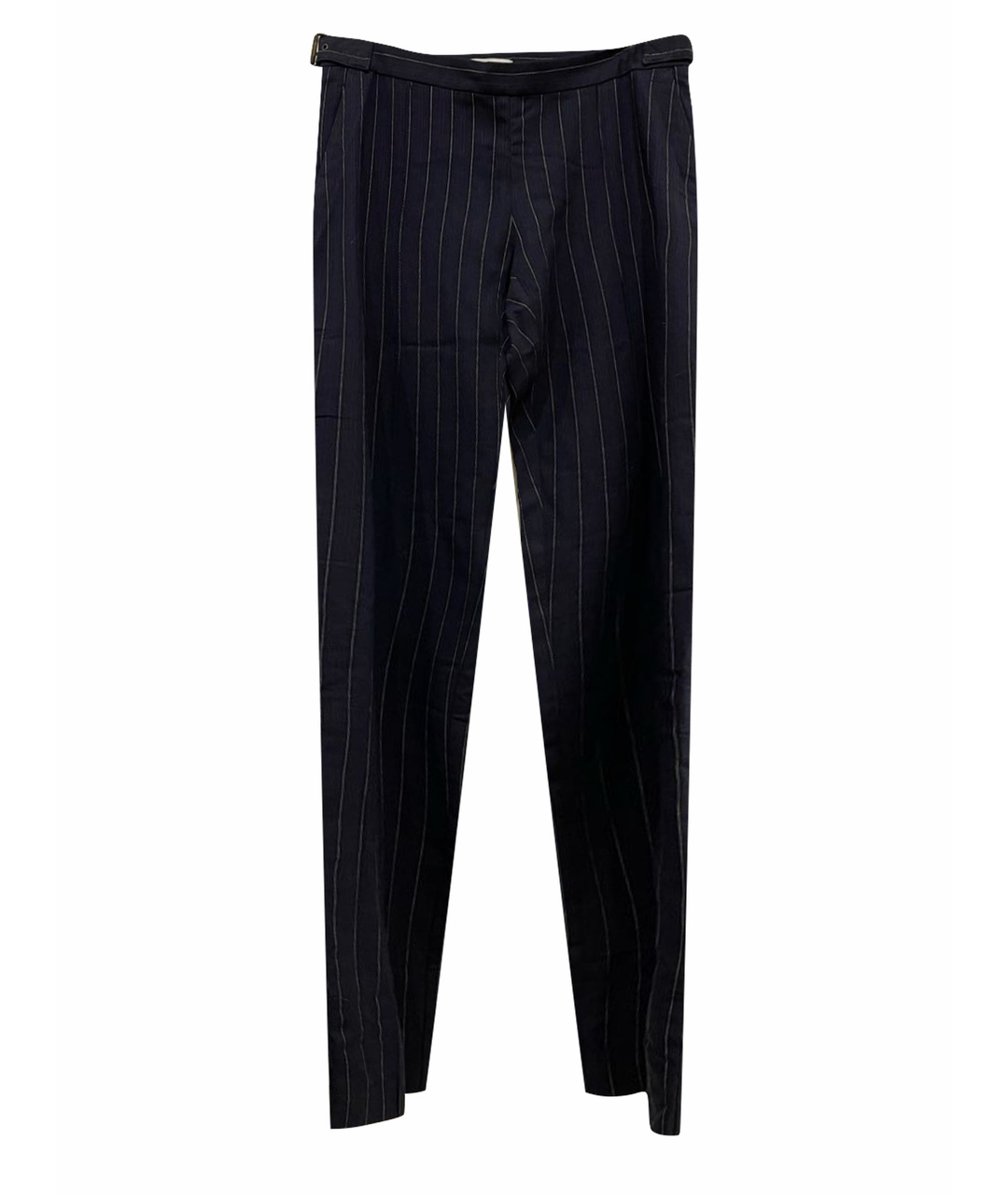 MOSCHINO Темно-синие вискозные прямые брюки, фото 1