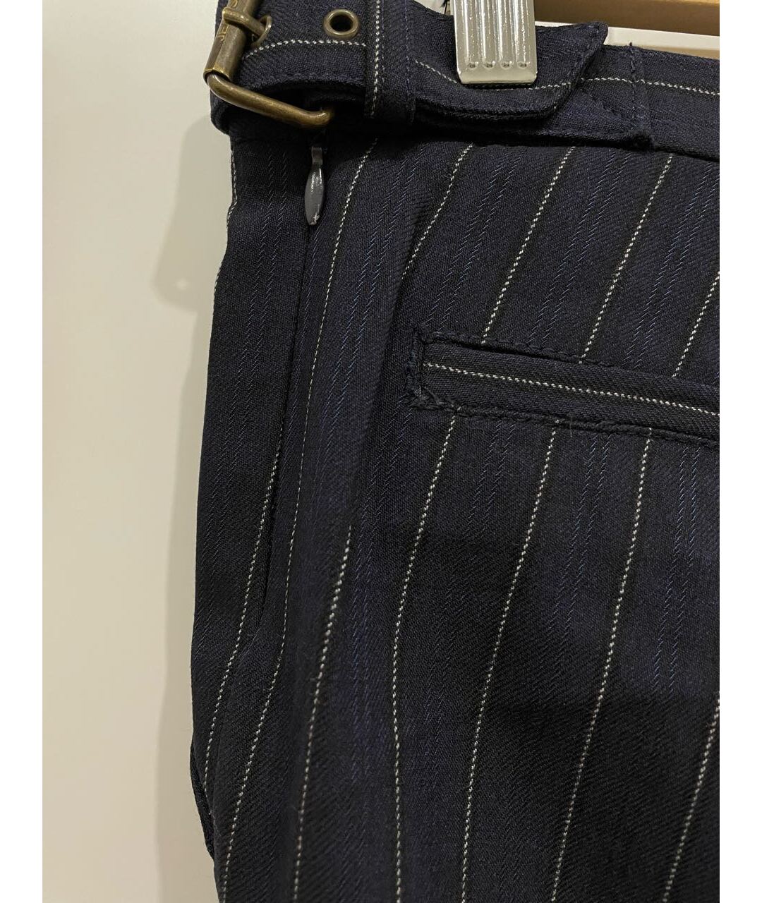 MOSCHINO Темно-синие вискозные прямые брюки, фото 4