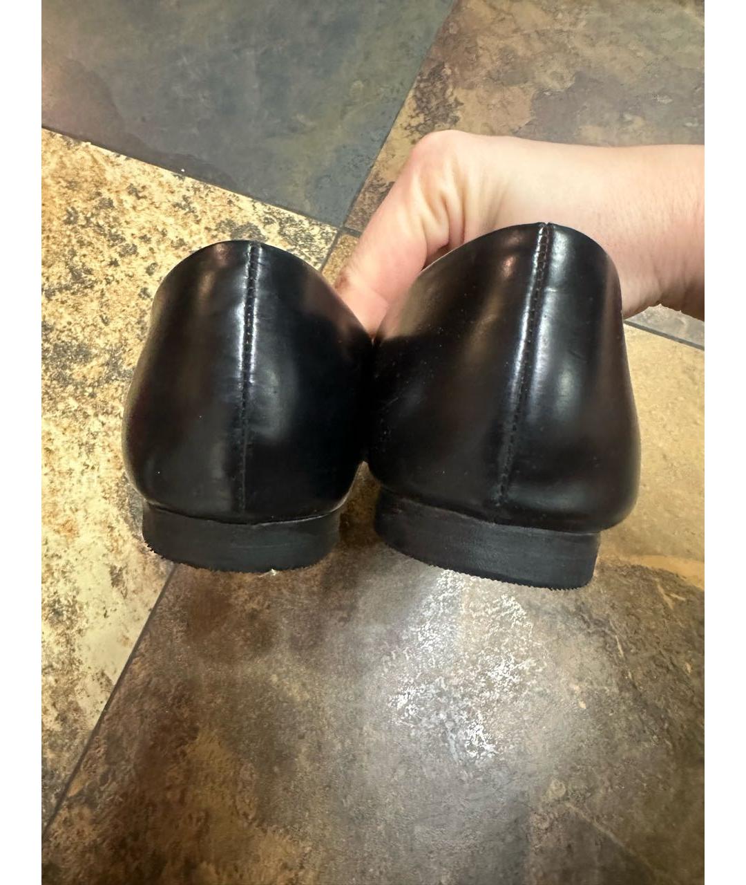LOUIS VUITTON Черные кожаные балетки, фото 4
