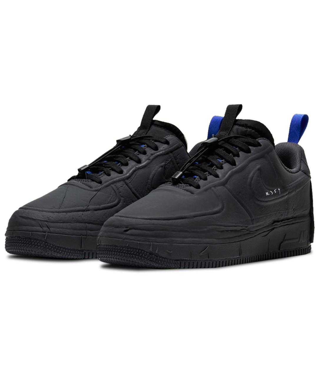 NIKE Черные кожаные низкие кроссовки / кеды, фото 4