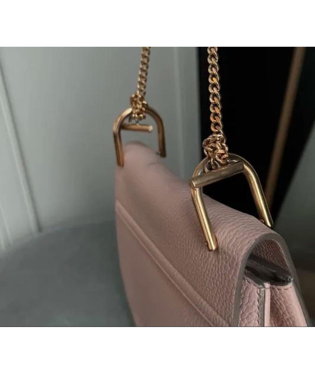 CHLOE Розовая кожаная сумка через плечо, фото 6