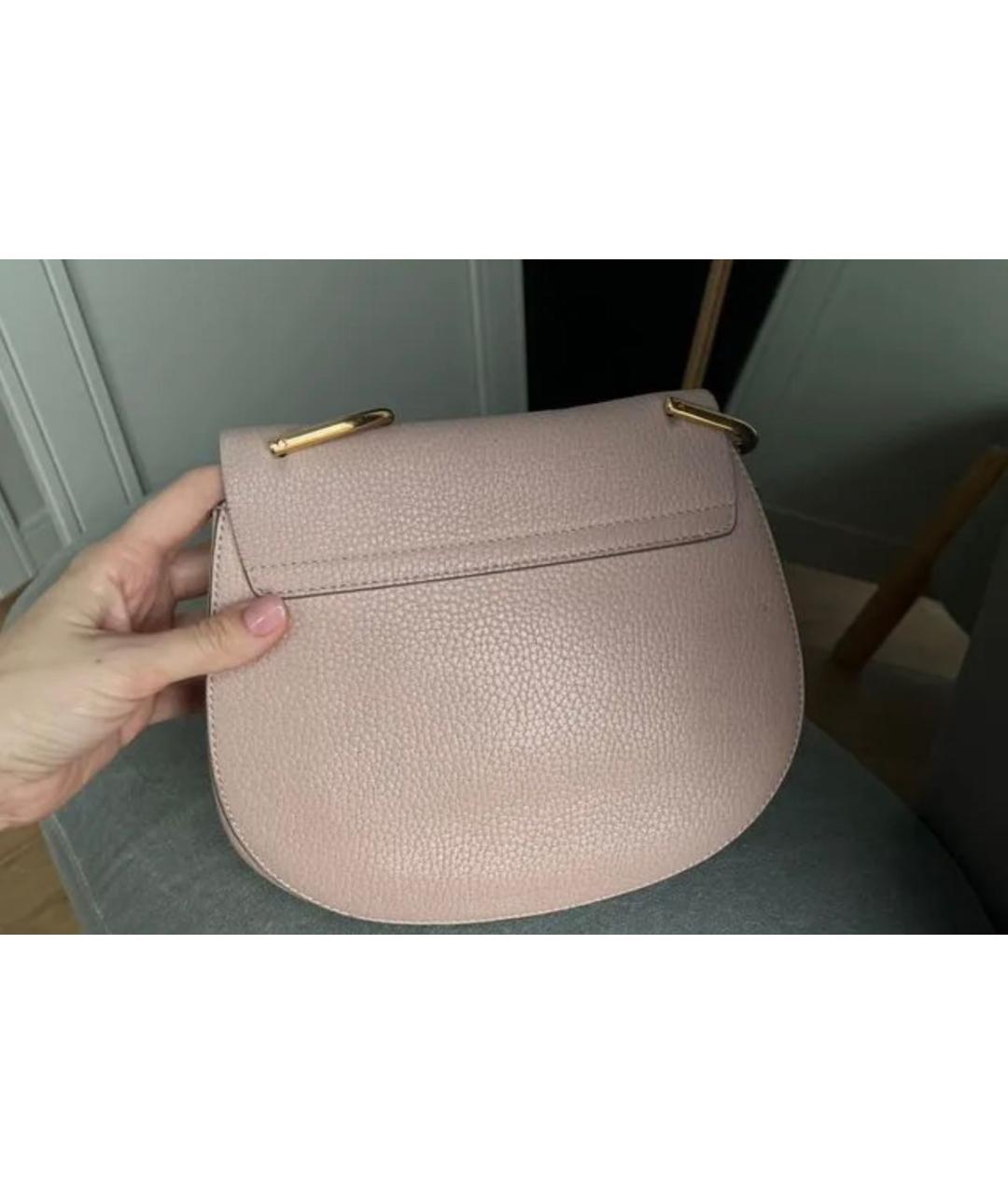 CHLOE Розовая кожаная сумка через плечо, фото 3