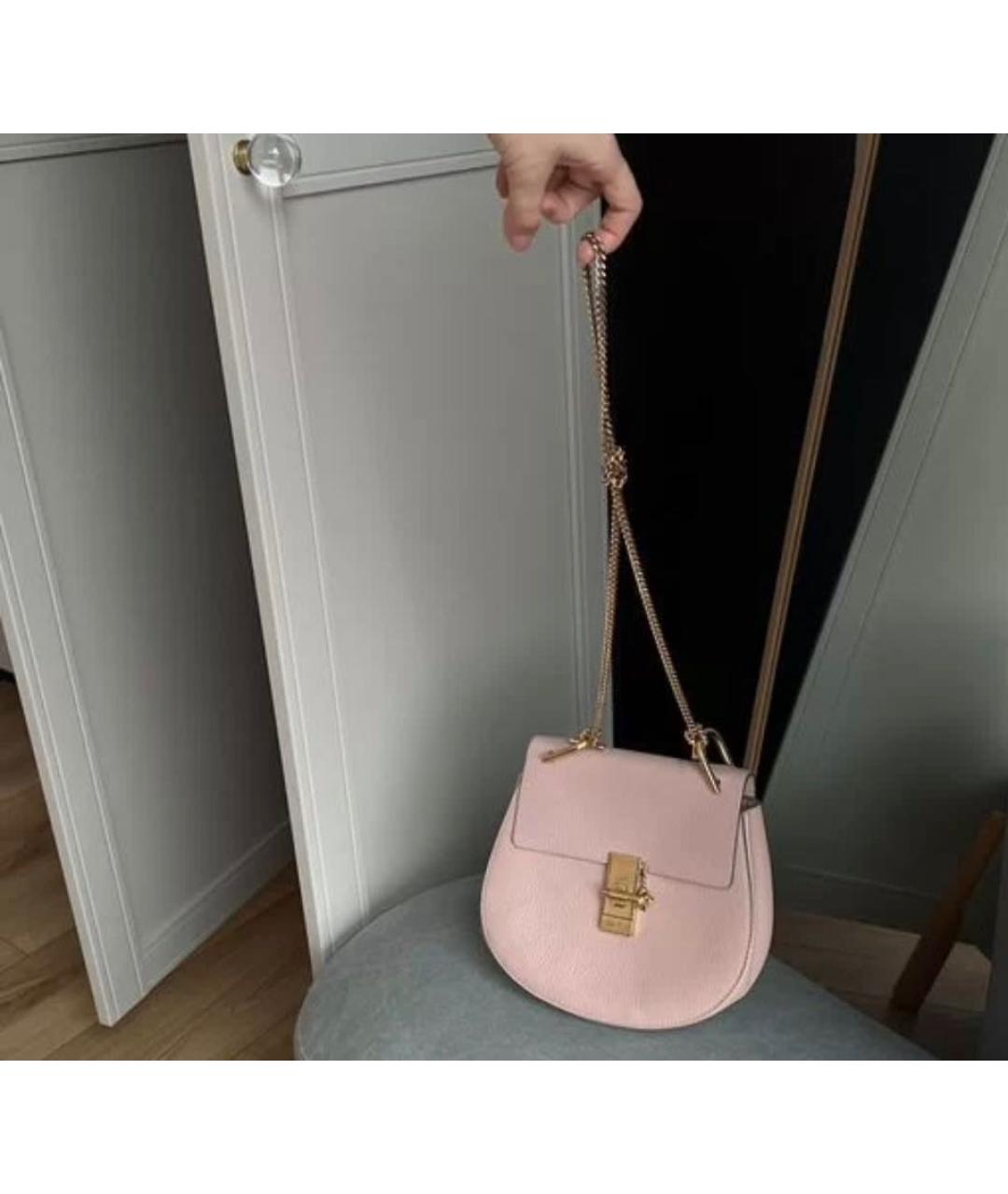 CHLOE Розовая кожаная сумка через плечо, фото 2