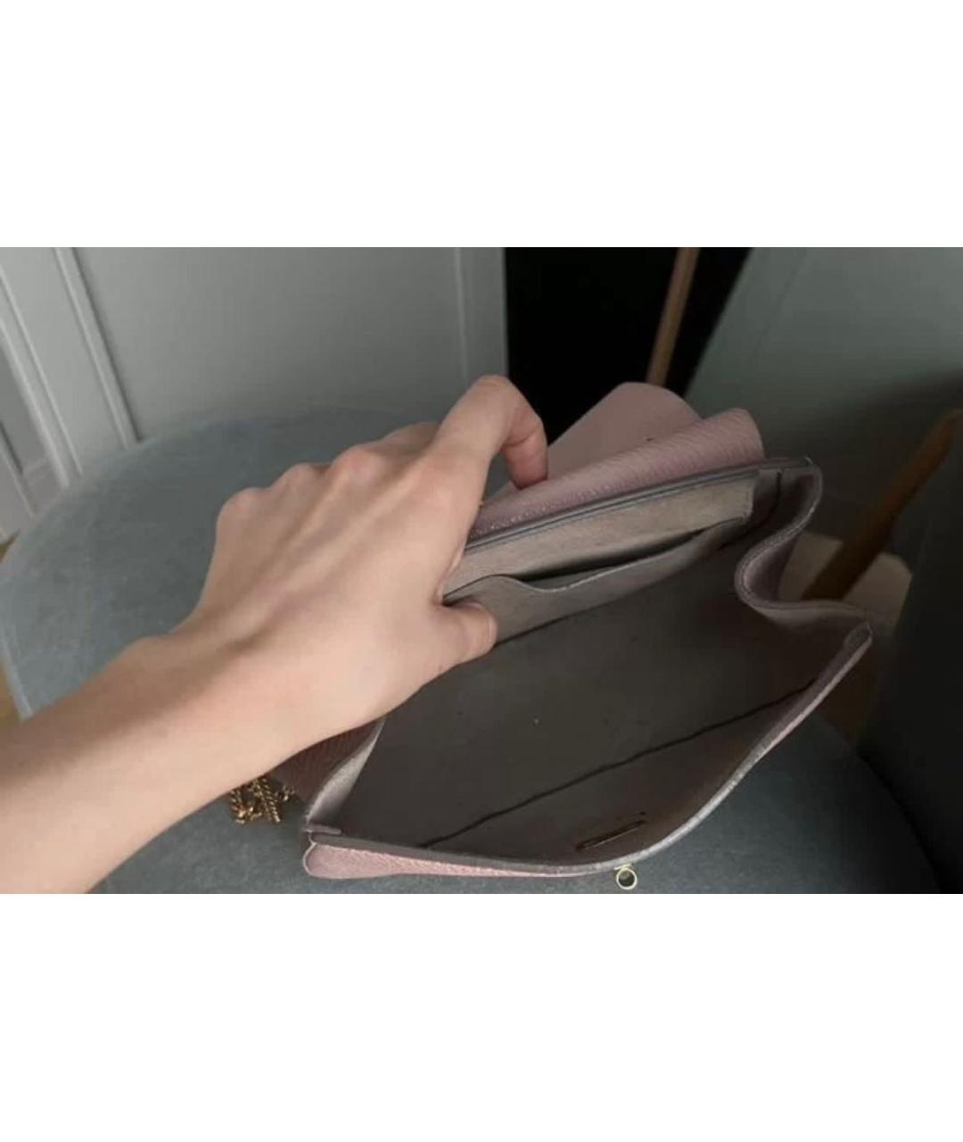 CHLOE Розовая кожаная сумка через плечо, фото 4