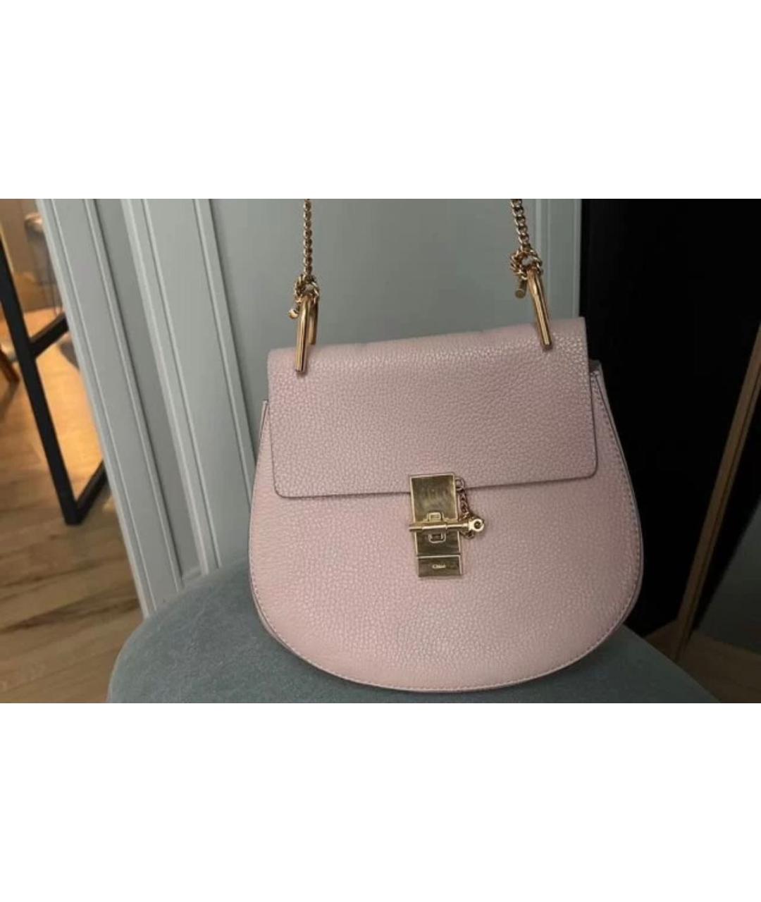CHLOE Розовая кожаная сумка через плечо, фото 9