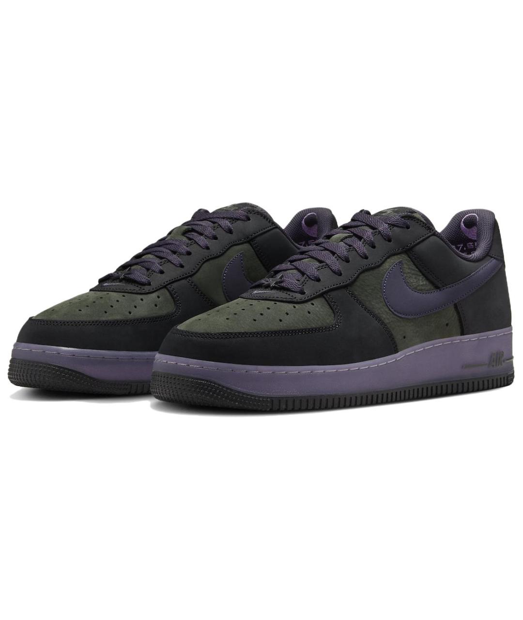 NIKE Зеленые кожаные низкие кроссовки / кеды, фото 4