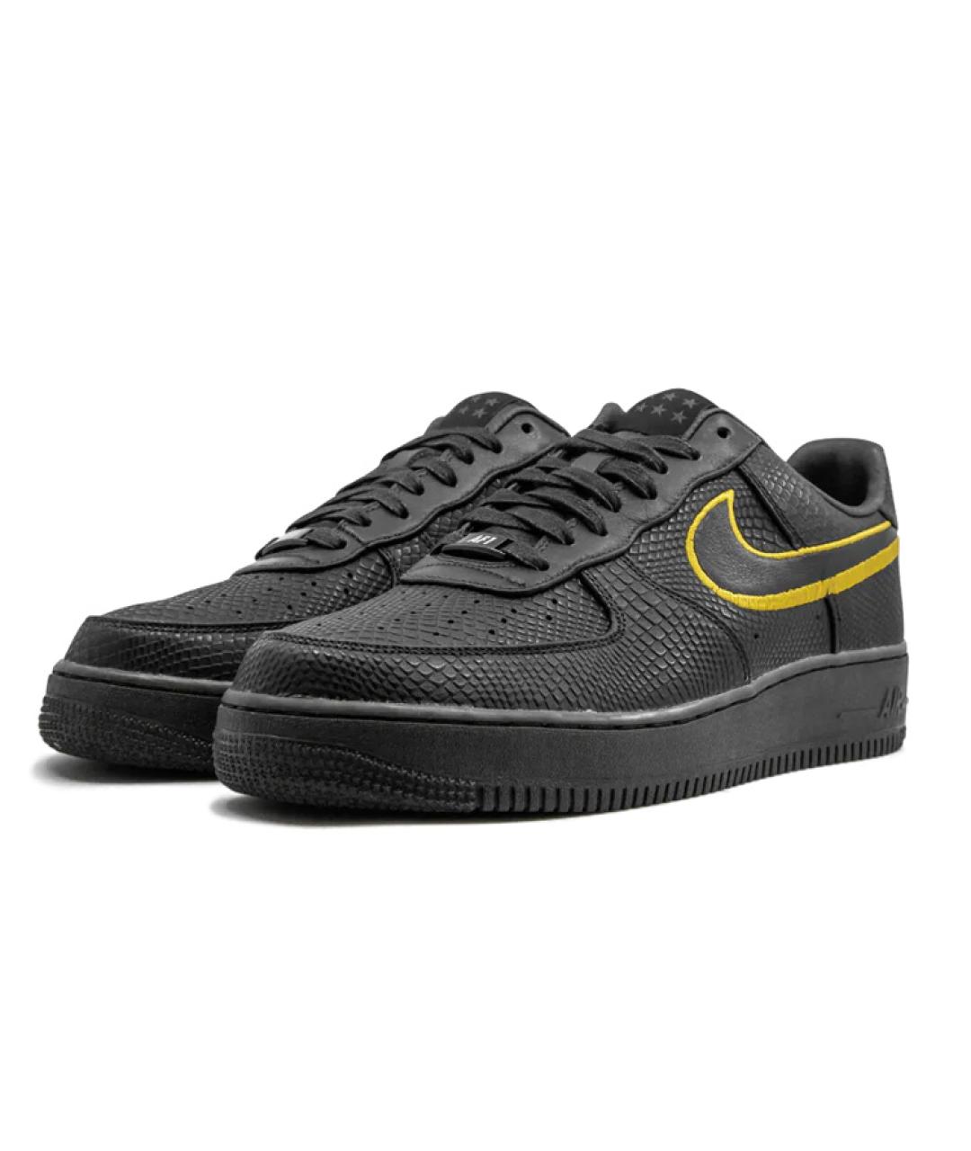 NIKE Черные кожаные низкие кроссовки / кеды, фото 4