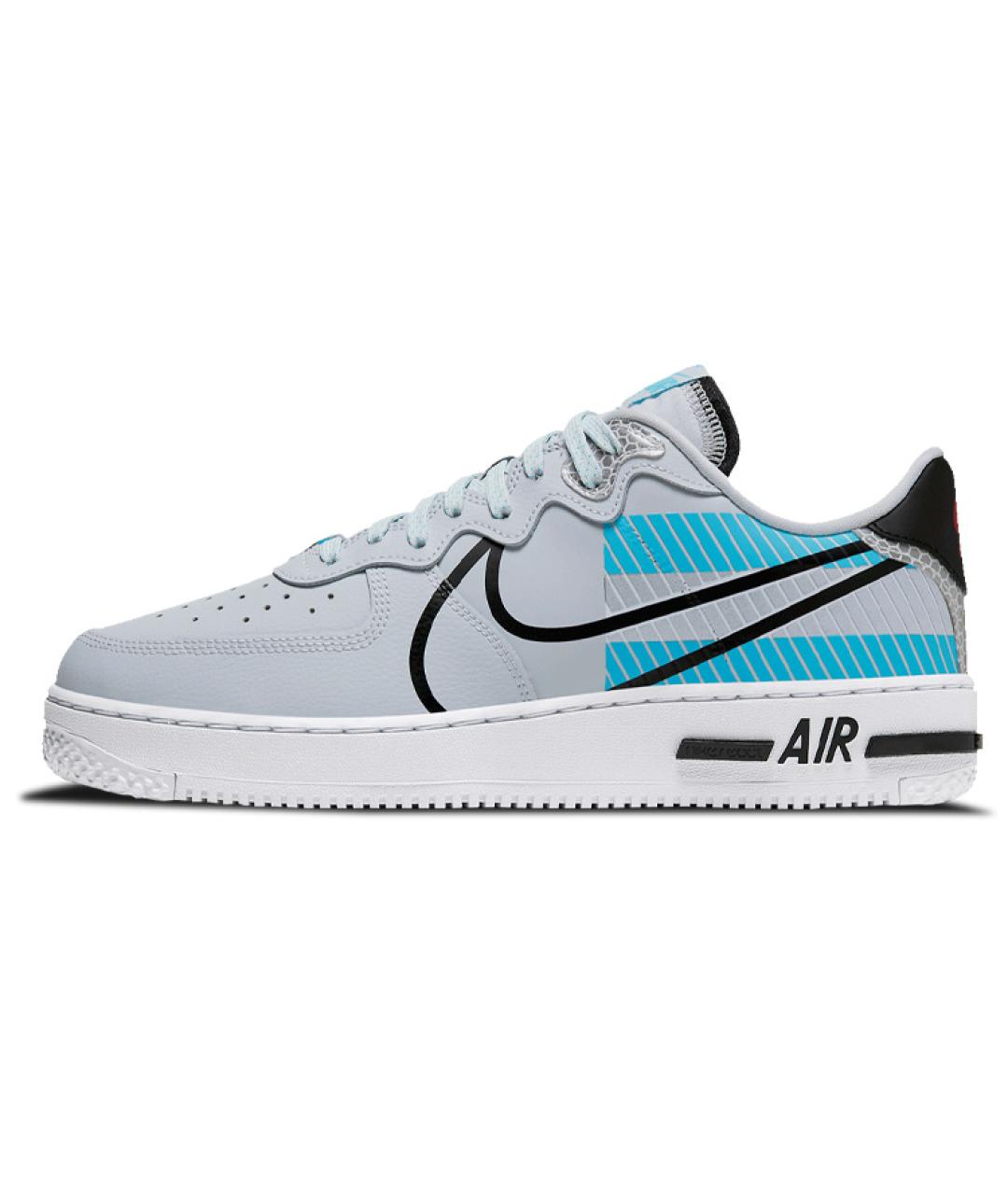 NIKE Голубые кожаные низкие кроссовки / кеды, фото 2