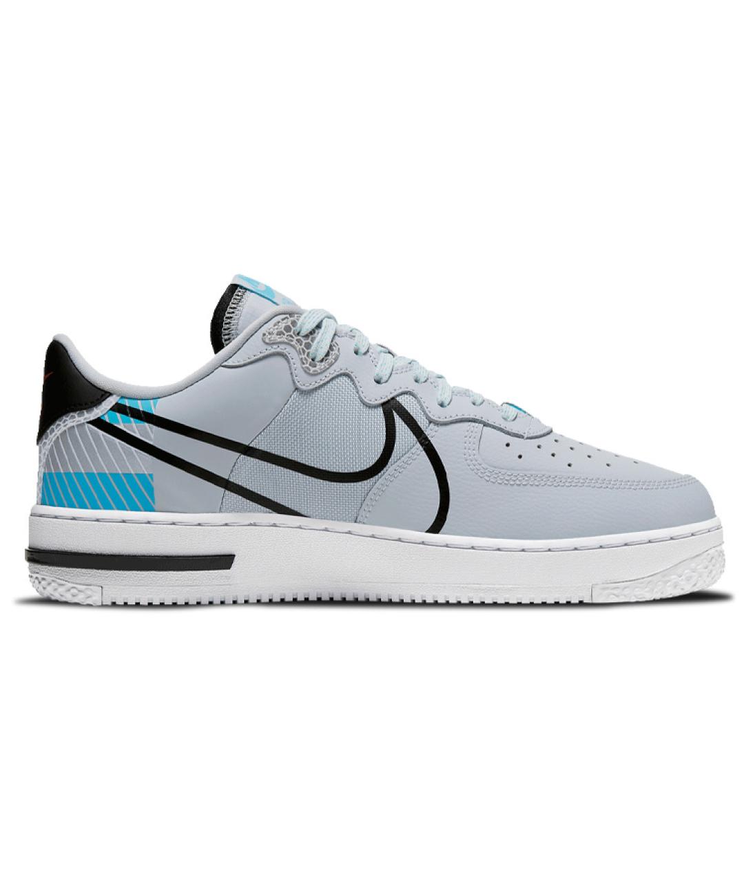 NIKE Голубые кожаные низкие кроссовки / кеды, фото 3