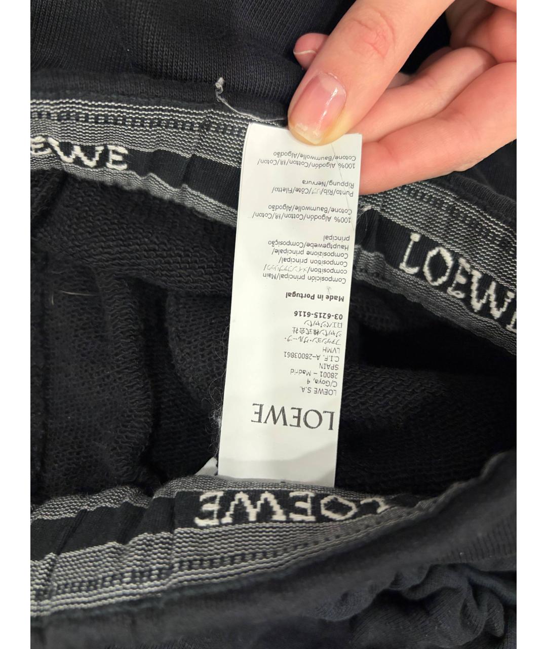 LOEWE Черные хлопковые брюки чинос, фото 4