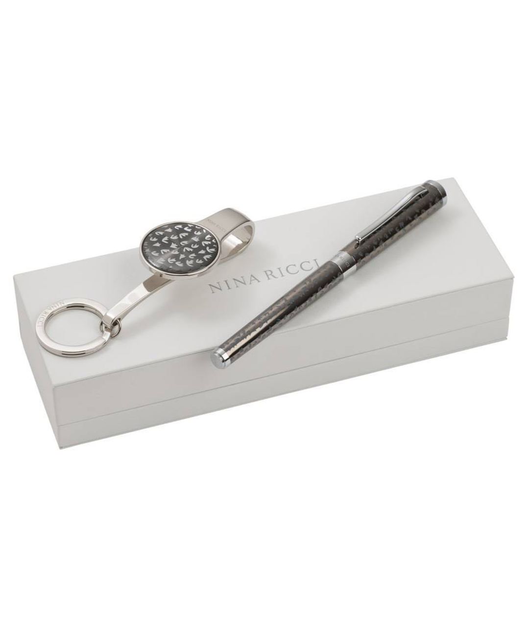 NINA RICCI Серебряная металлическая шариковая ручка, фото 2