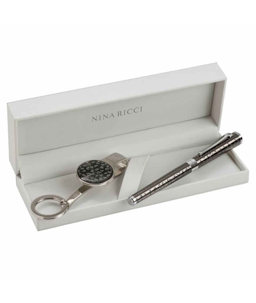 NINA RICCI Серебряная металлическая шариковая ручка, фото 1