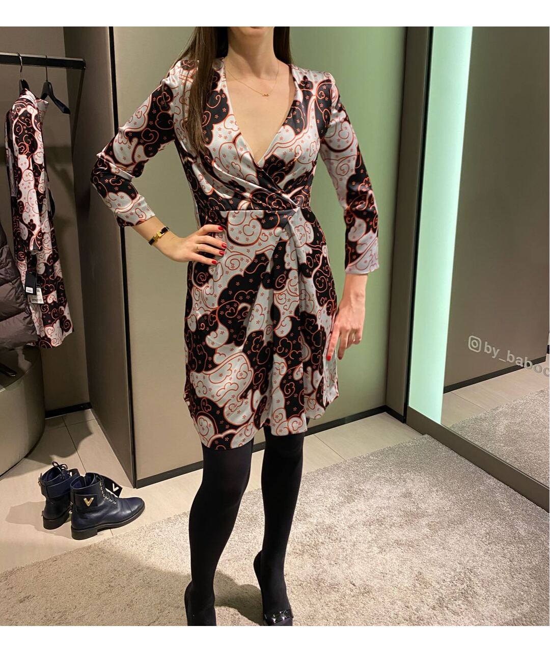 EMPORIO ARMANI Мульти шелковое повседневное платье, фото 5