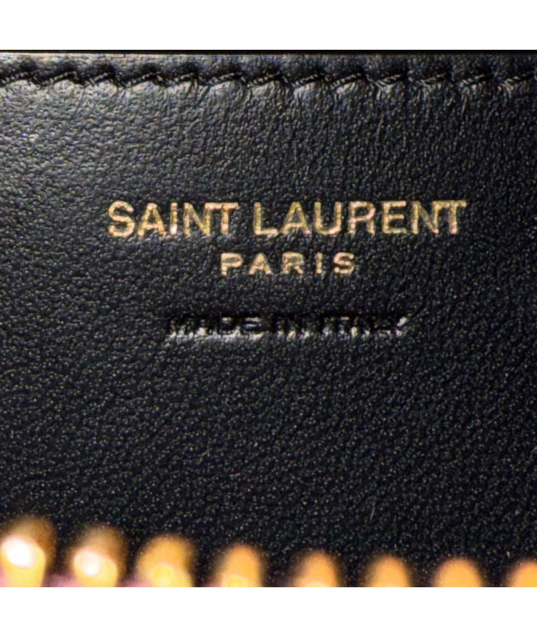 SAINT LAURENT Бордовая кожаная сумка с короткими ручками, фото 5