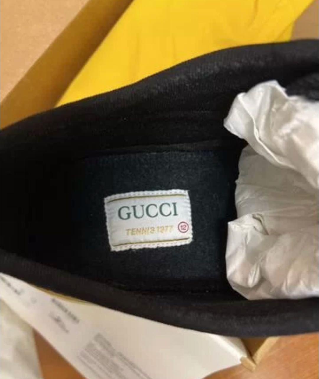 GUCCI Горчичные текстильные низкие кроссовки / кеды, фото 6