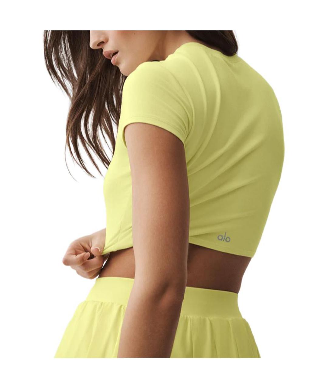 ALO YOGA Желтая футболка, фото 2