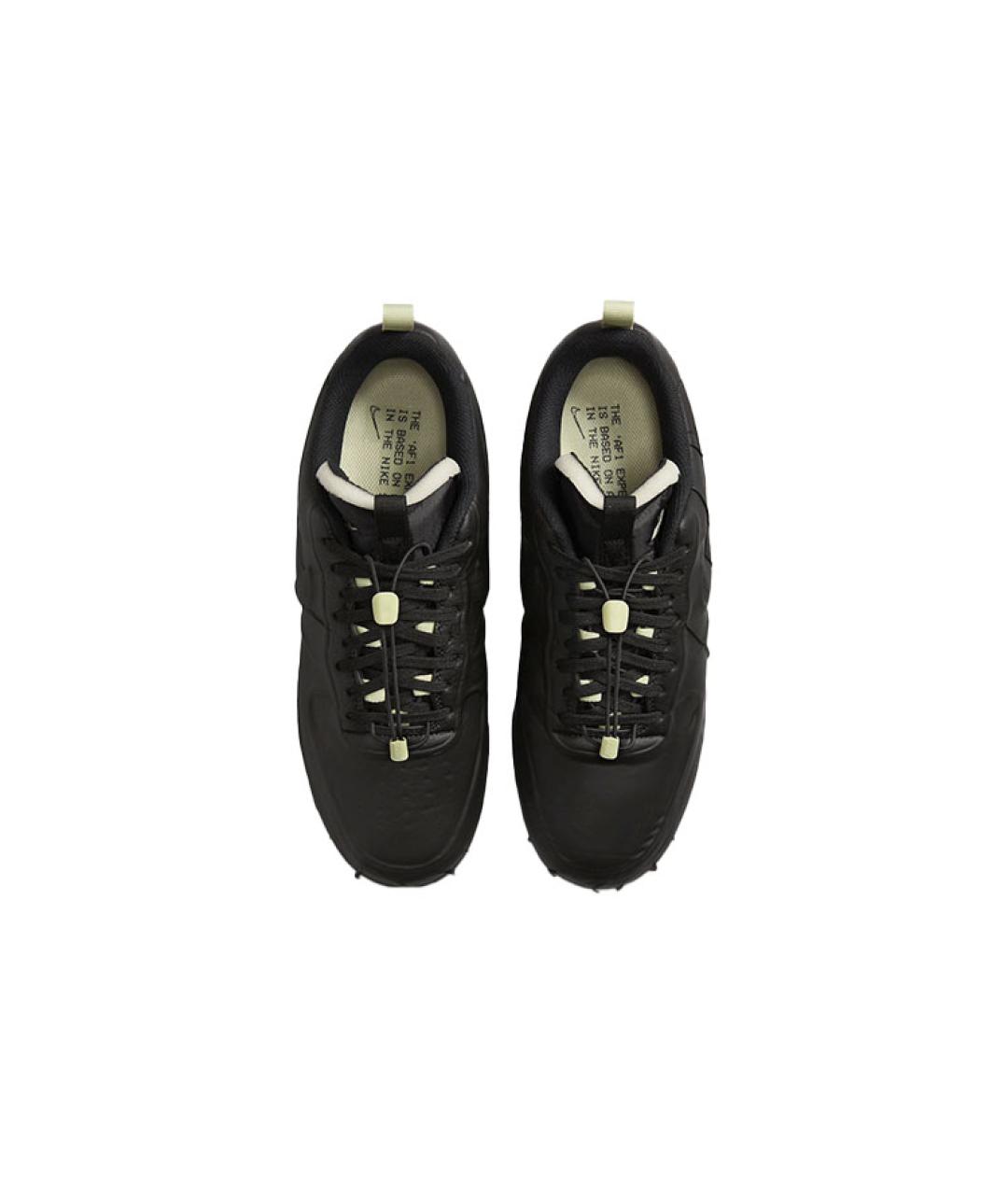 NIKE Черные кожаные низкие кроссовки / кеды, фото 5